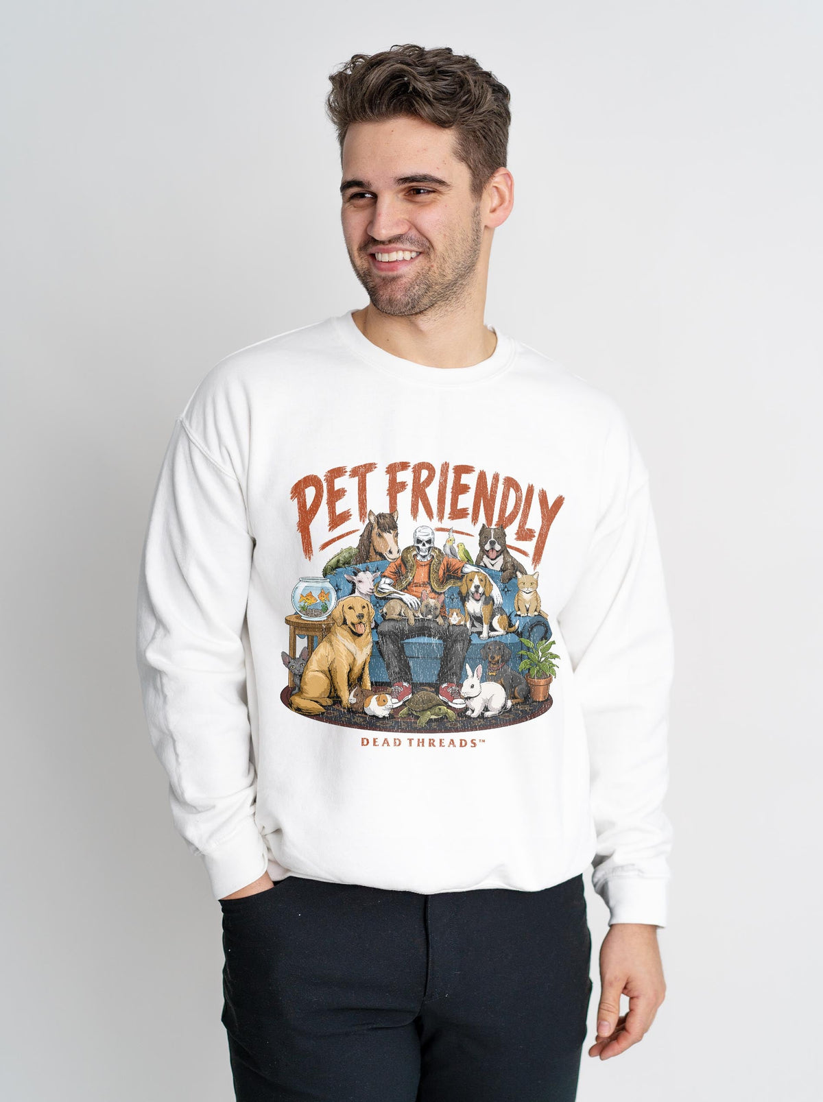 PET FRIENDLY (MALE) - CREWNECK SWEATSHIRT – Sweatshirt – Dead Threads Apparel