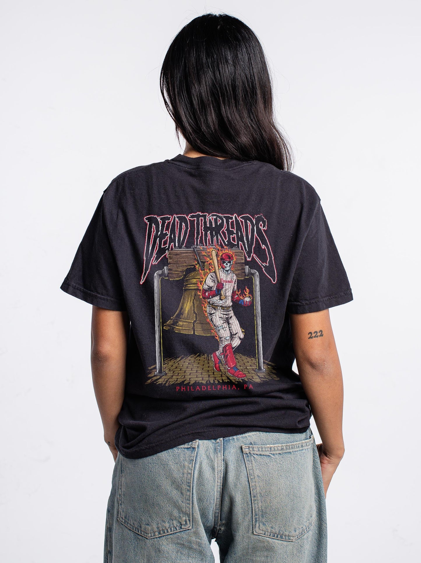 PHILADELPHIA BASEBALL - "3 SKULL" PREMIUM T - SHIRT – T-Shirt – Dead Threads Apparel