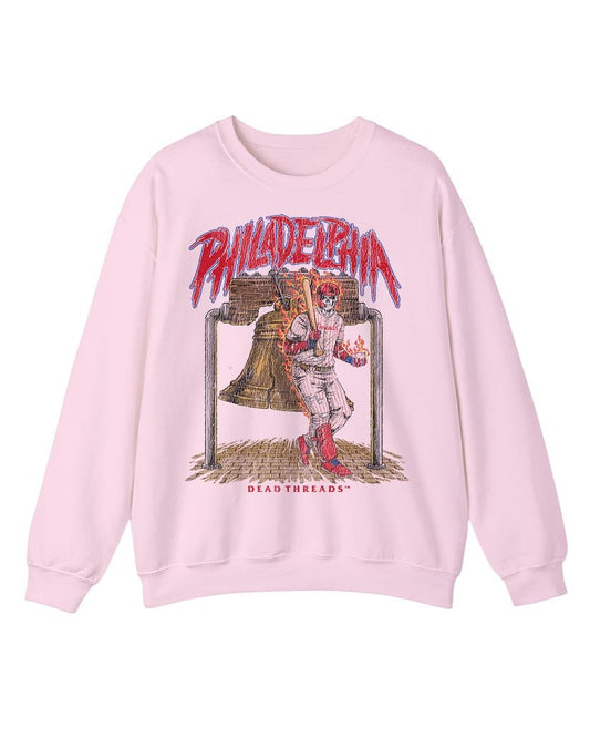 PHILADELPHIA BASEBALL CREWNECK SWEATSHIRT - PINK – Sweatshirt – Dead Threads Apparel