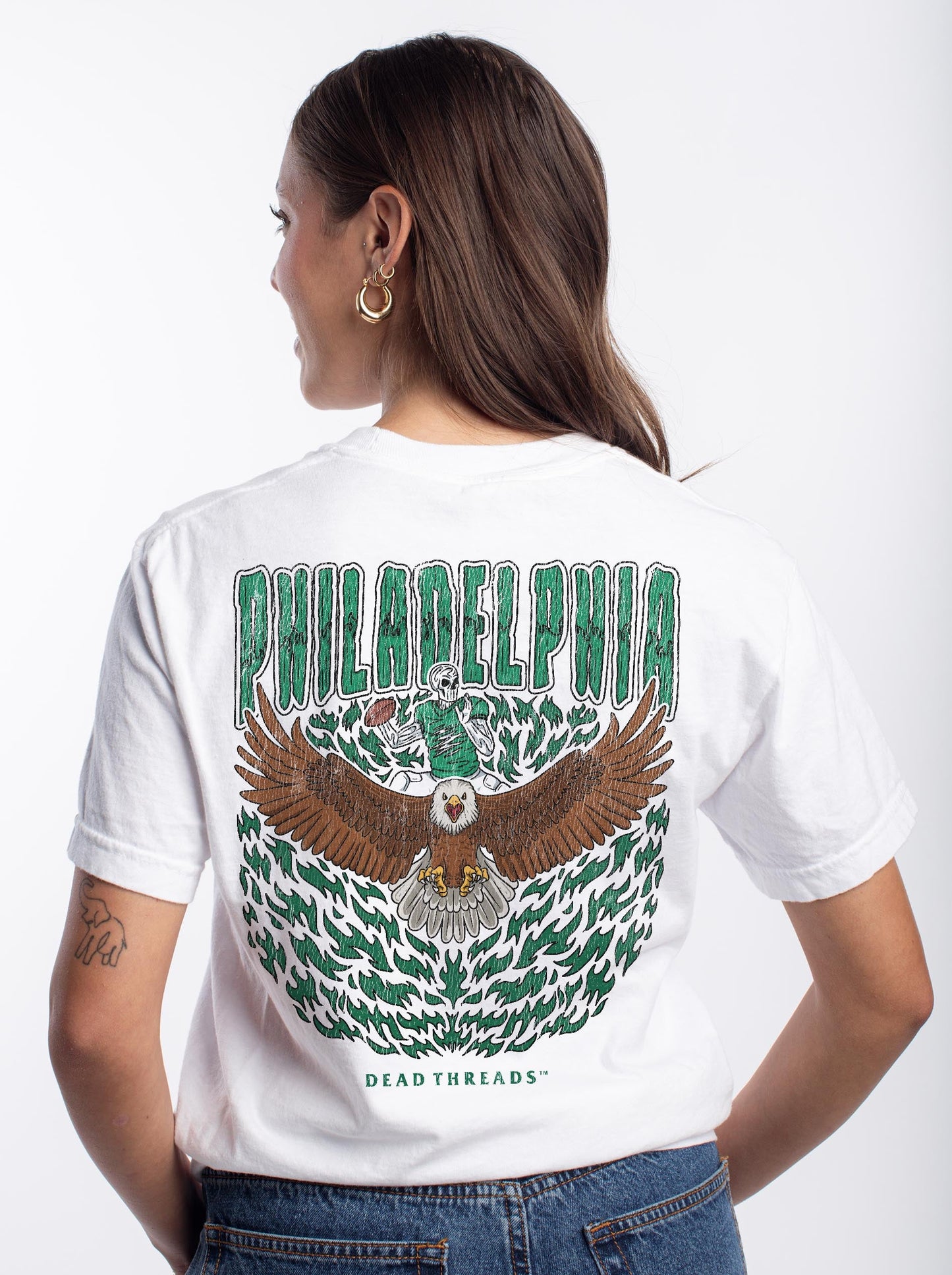 PHILADELPHIA FOOTBALL v1 - “3 SKULL” PREMIUM T - SHIRT – T-Shirt – Dead Threads Apparel