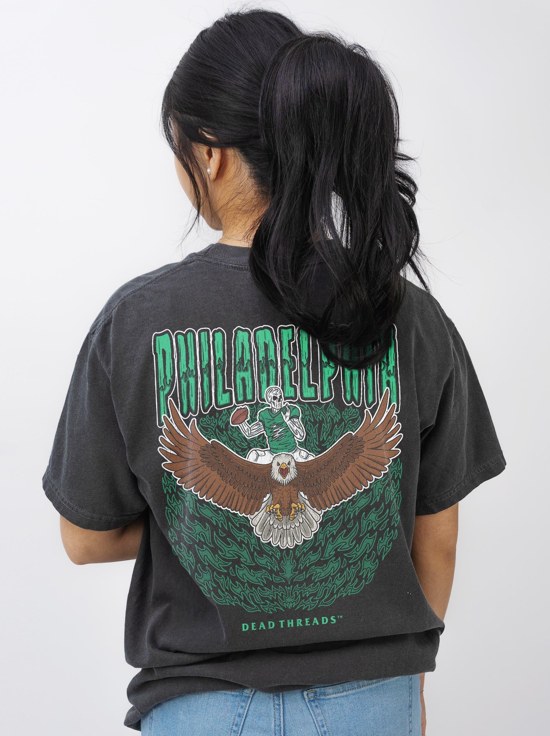 PHILADELPHIA FOOTBALL v1 - “3 SKULL” PREMIUM T - SHIRT – T-Shirt – Dead Threads Apparel