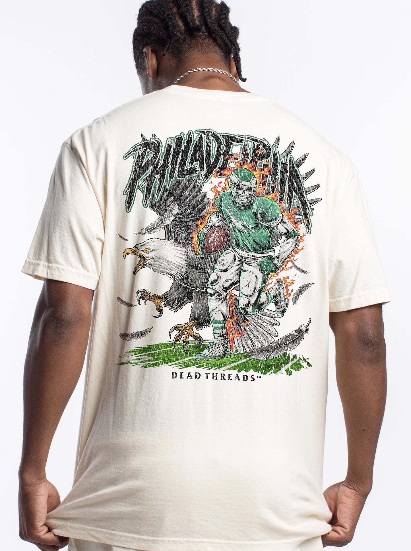 PHILADELPHIA FOOTBALL v2 - “3 SKULL” PREMIUM T - SHIRT – T-Shirt – Dead Threads Apparel