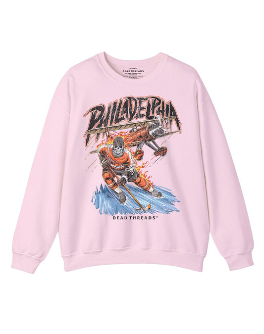 PHILADELPHIA HOCKEY CREWNECK SWEATSHIRT - PINK – Sweatshirt – Dead Threads Apparel