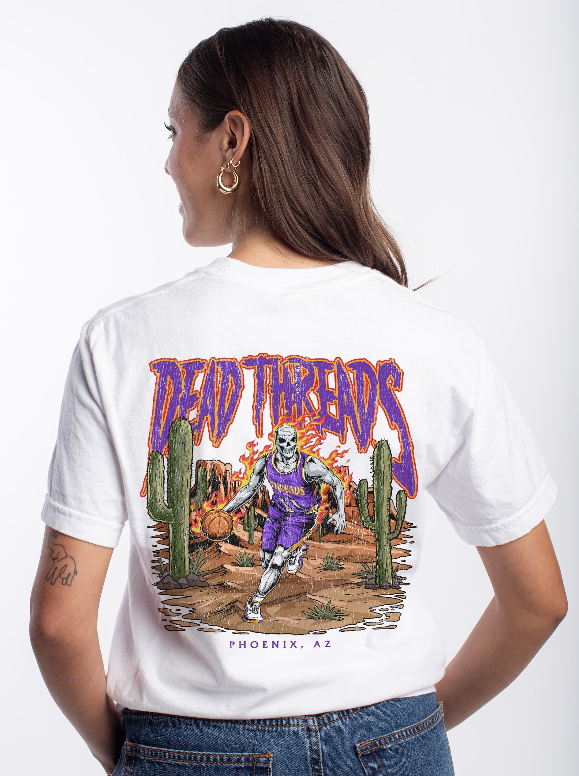 PHOENIX BASKETBALL - “3 SKULL” PREMIUM T - SHIRT – T-Shirt – Dead Threads Apparel