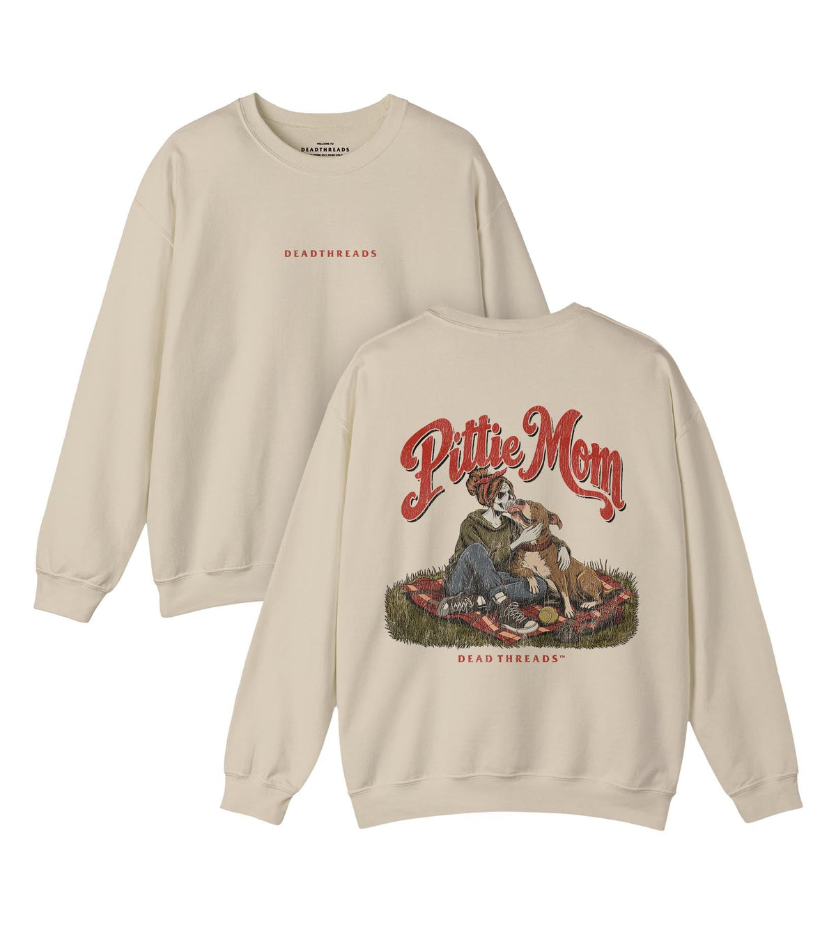 PITTIE MOM - “DT ESSENTIAL" CREWNECK SWEATSHIRT – Sweatshirt – Dead Threads Apparel