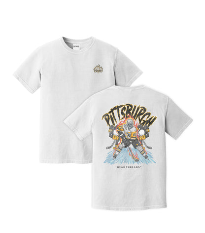 PITTSBURGH HOCKEY - “3 SKULL” PREMIUM T - SHIRT – T-Shirt – Dead Threads Apparel
