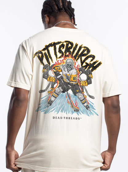PITTSBURGH HOCKEY - “3 SKULL” PREMIUM T - SHIRT – T-Shirt – Dead Threads Apparel