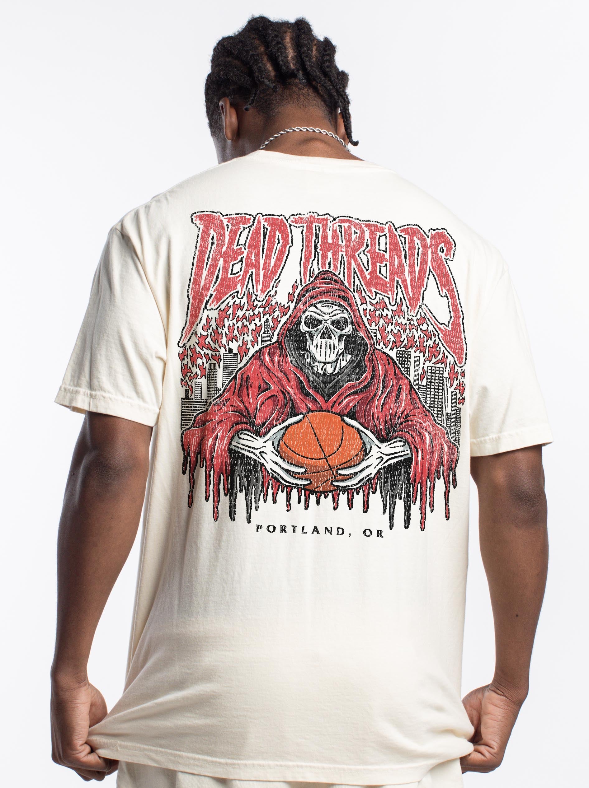 PORTLAND BASKETBALL - “3 SKULL” PREMIUM T - SHIRT – T-Shirt – Dead Threads Apparel