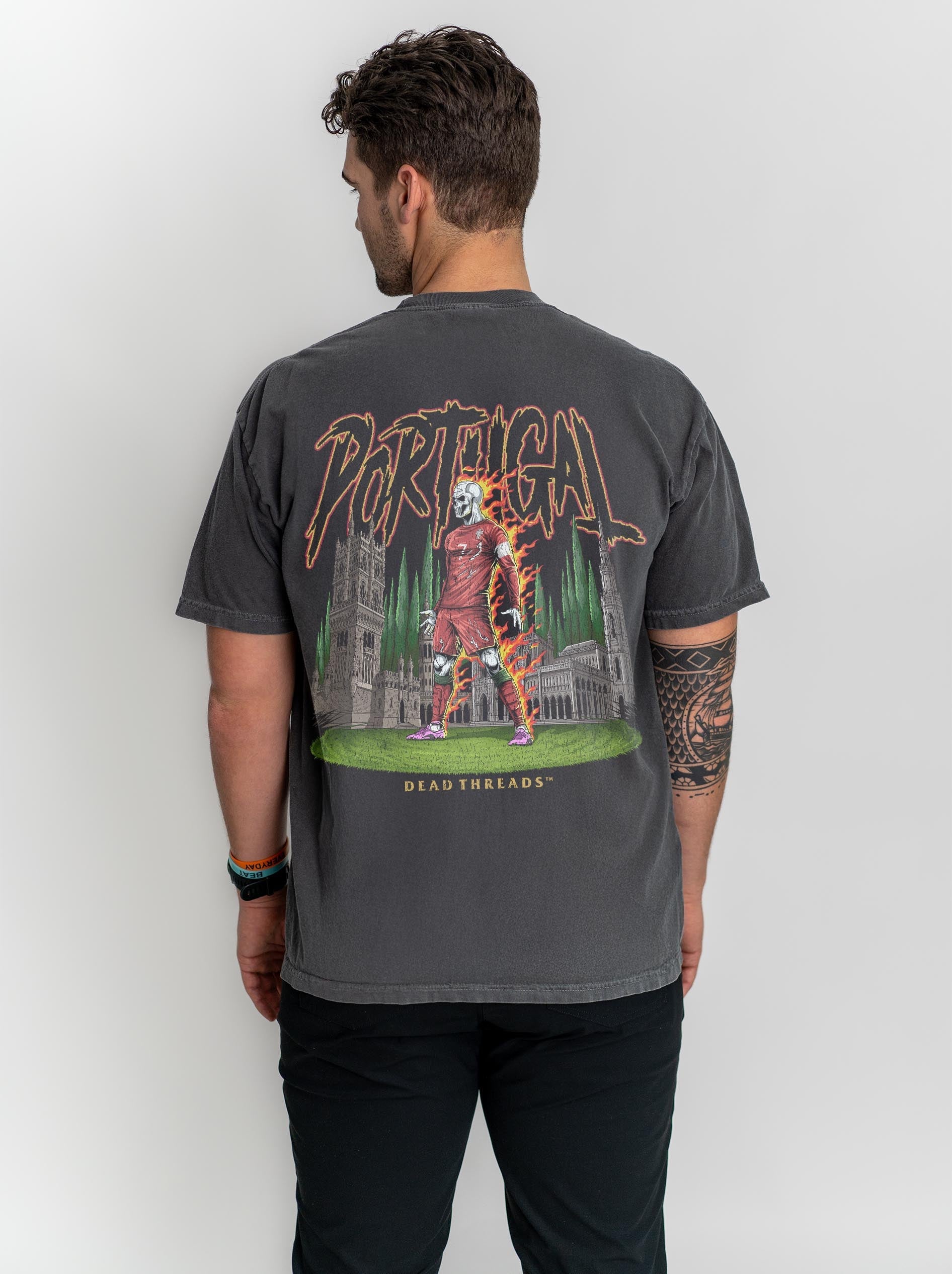PORTUGAL SOCCER - “3 SKULL” PREMIUM T-SHIRT – T-Shirt – Dead Threads Apparel