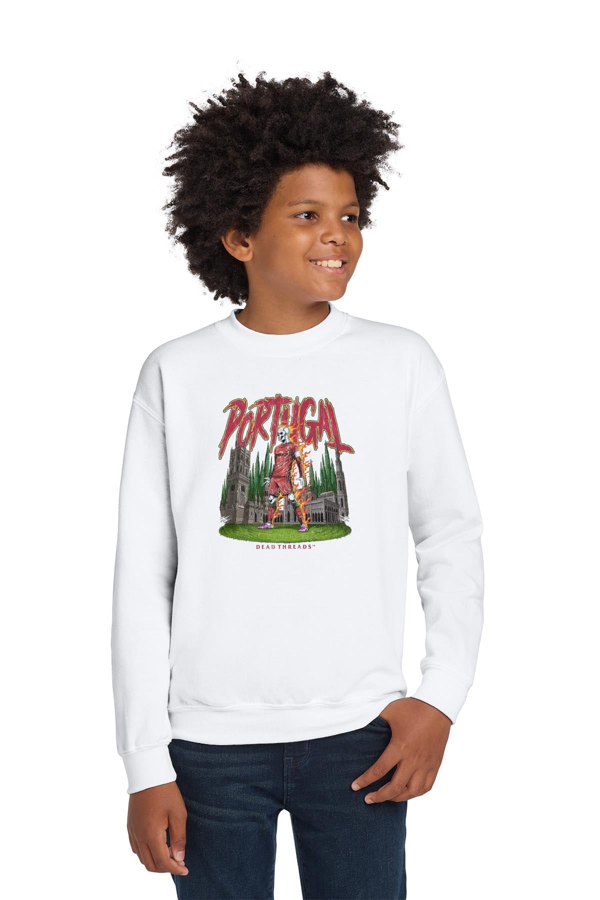 PORTUGAL SOCCER - KIDS CREWNECK SWEATSHIRT – Kids clothes – Dead Threads Apparel