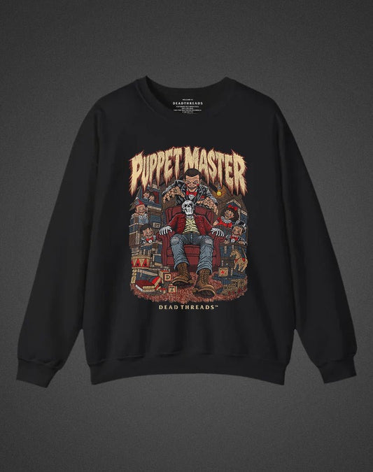 PUPPET MASTER CREWNECK SWEATSHIRT - Halloween Limited Drop – Sweatshirt – Dead Threads Apparel