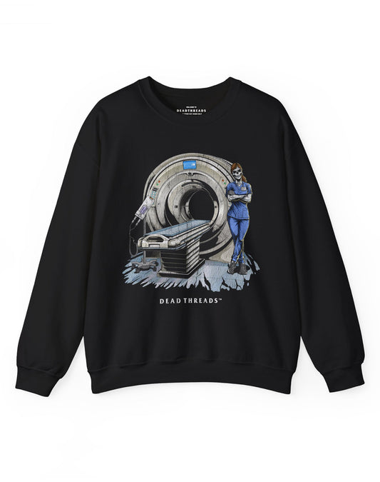 RADIATION REAPER (CT, FEMALE) CREWNECK SWEATSHIRT – Sweatshirt – Dead Threads Apparel