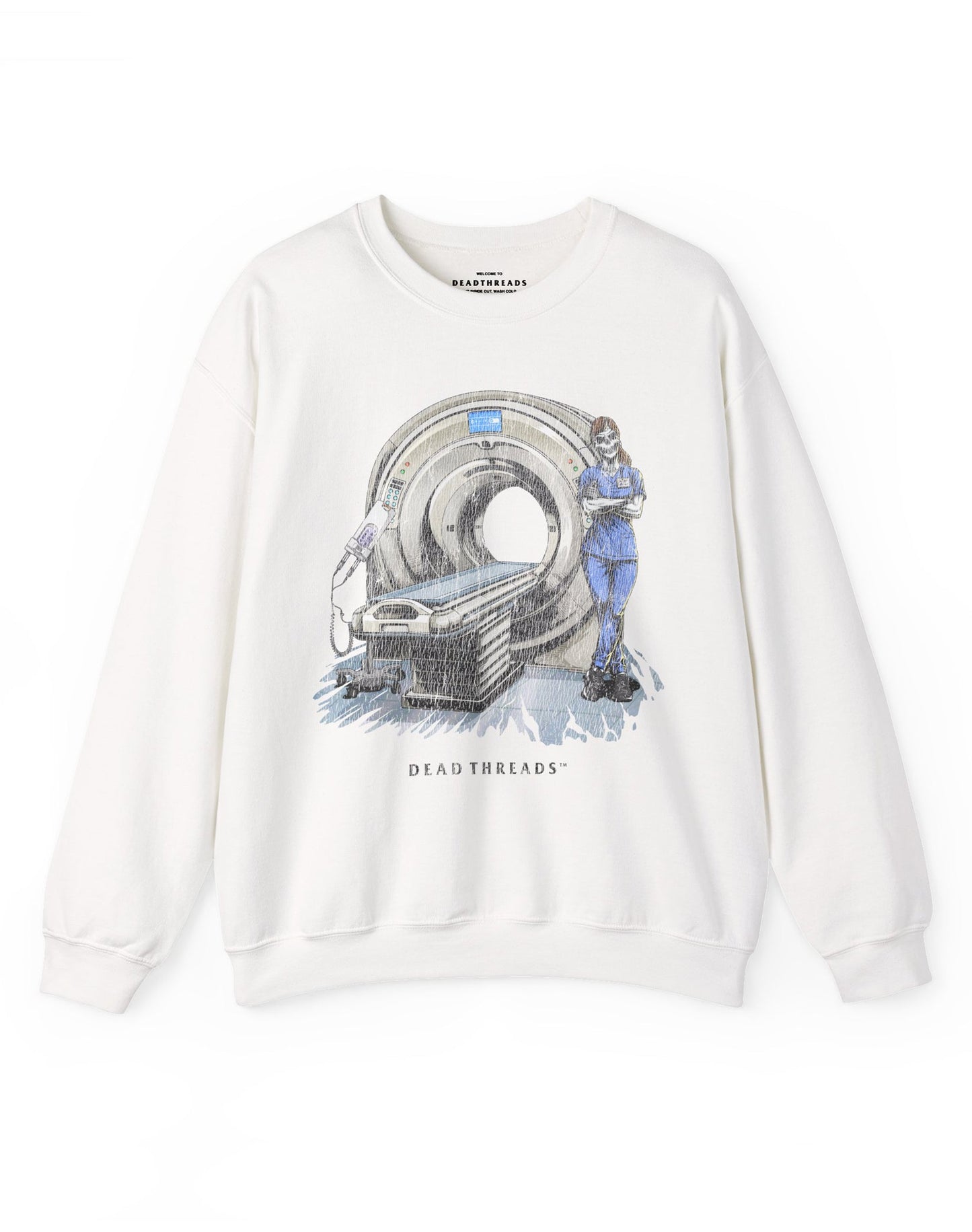 RADIATION REAPER (CT, FEMALE) CREWNECK SWEATSHIRT – Sweatshirt – Dead Threads Apparel