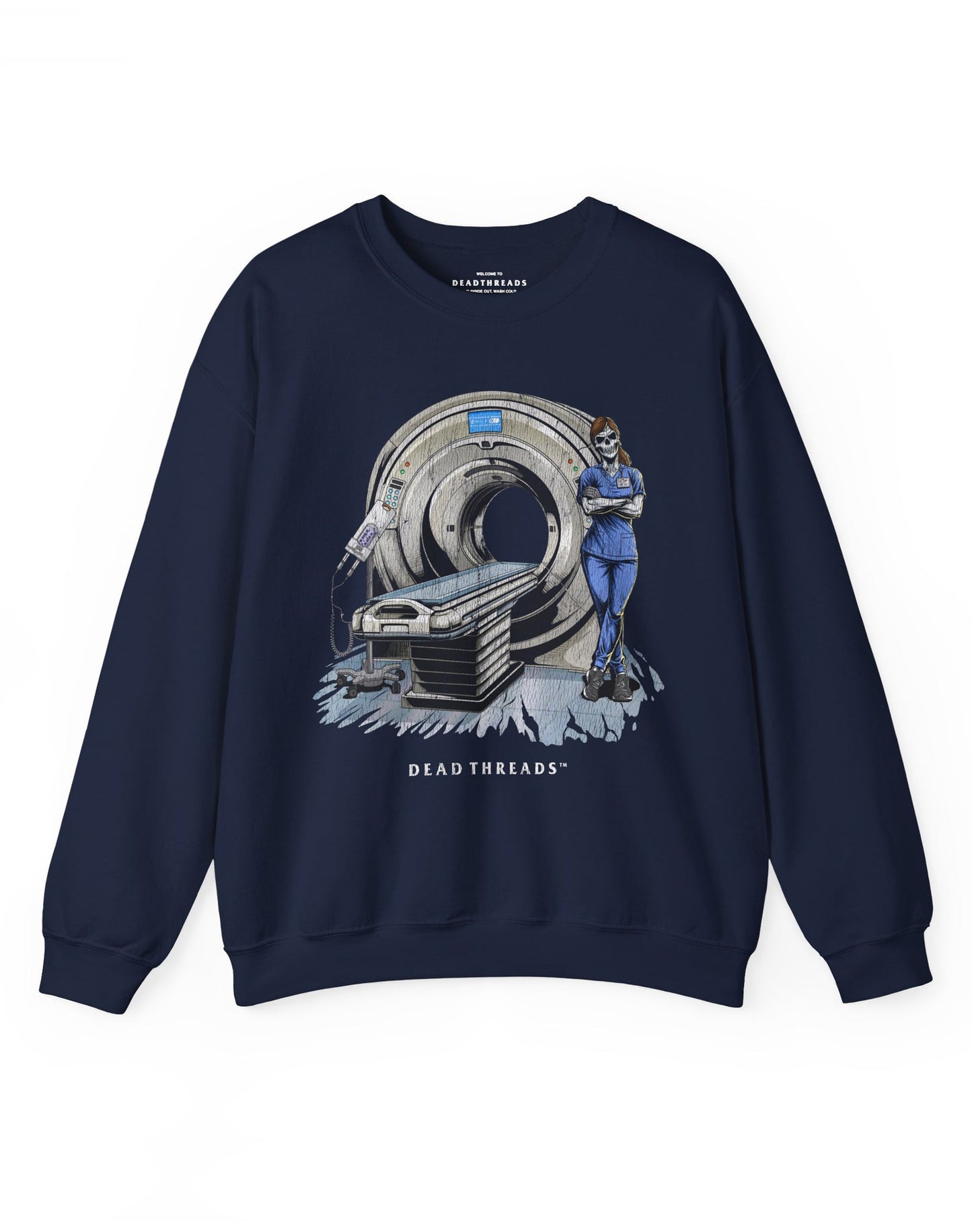 RADIATION REAPER (CT, FEMALE) CREWNECK SWEATSHIRT – Sweatshirt – Dead Threads Apparel