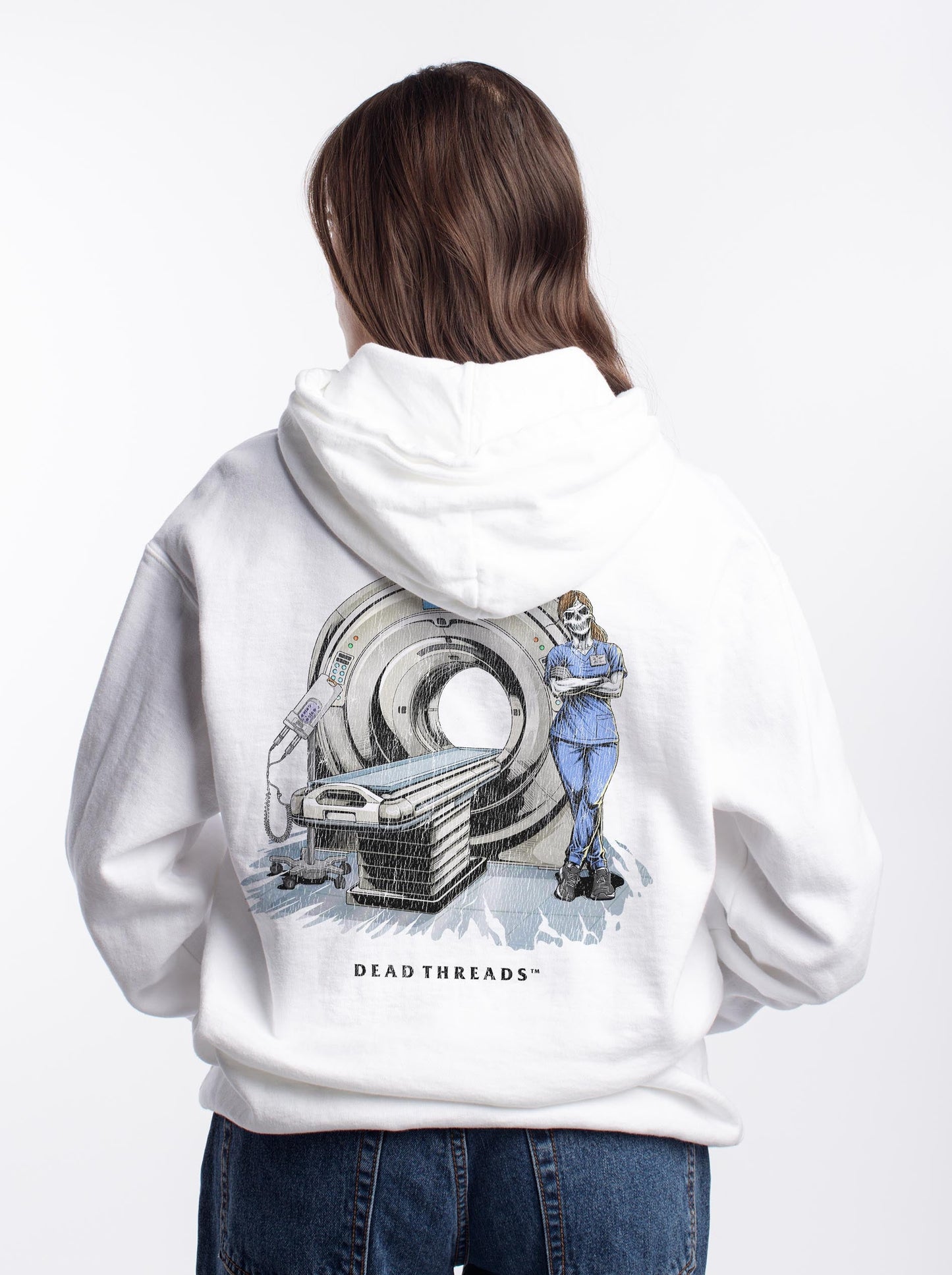 RADIATION REAPER (CT, FEMALE) - “DT ESSENTIAL" HOODIE – Hoodie – Dead Threads Apparel