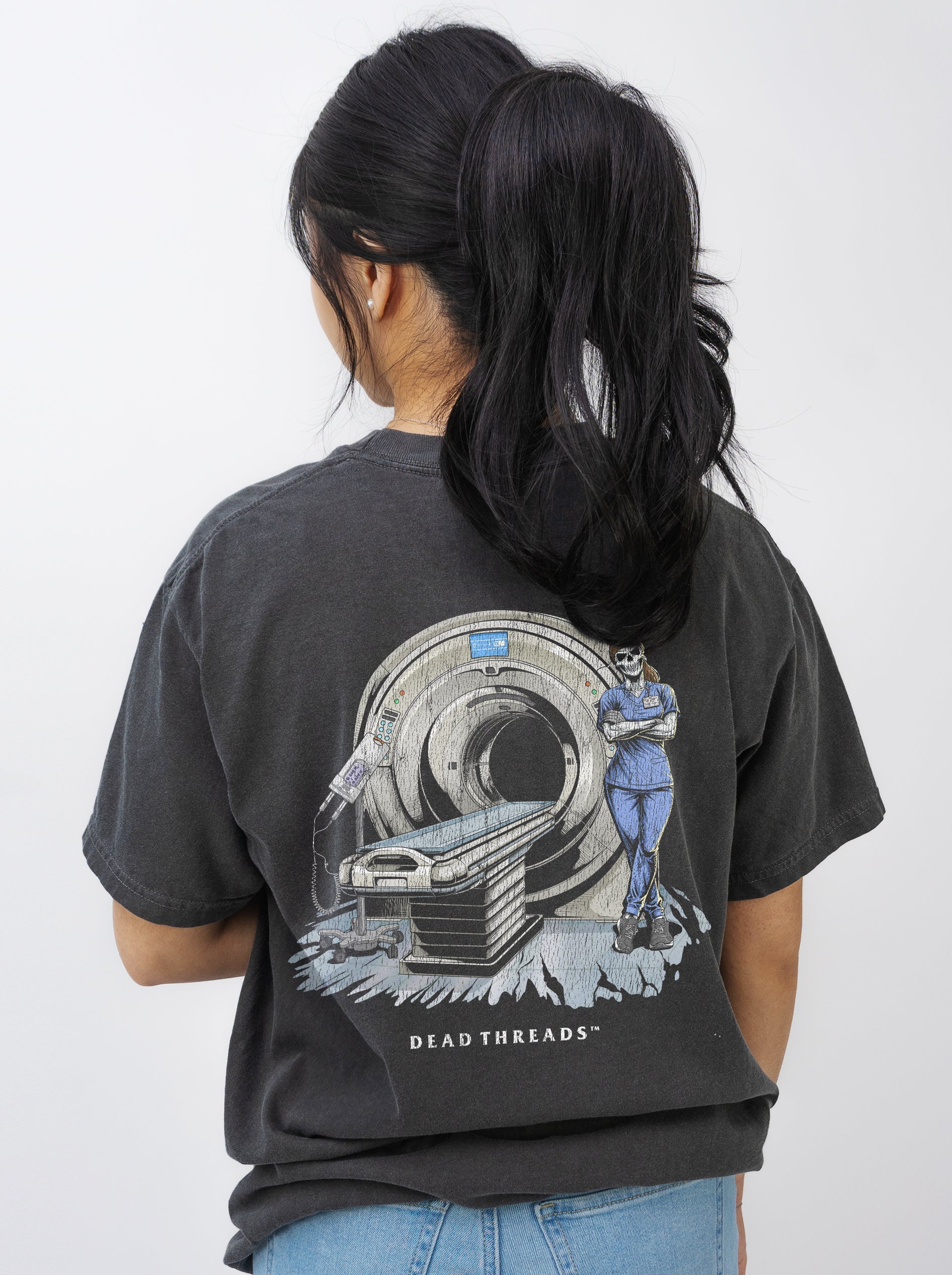 RADIATION REAPER (CT, FEMALE) - “DT ESSENTIAL" PREMIUM T - SHIRT – T-Shirt – Dead Threads Apparel
