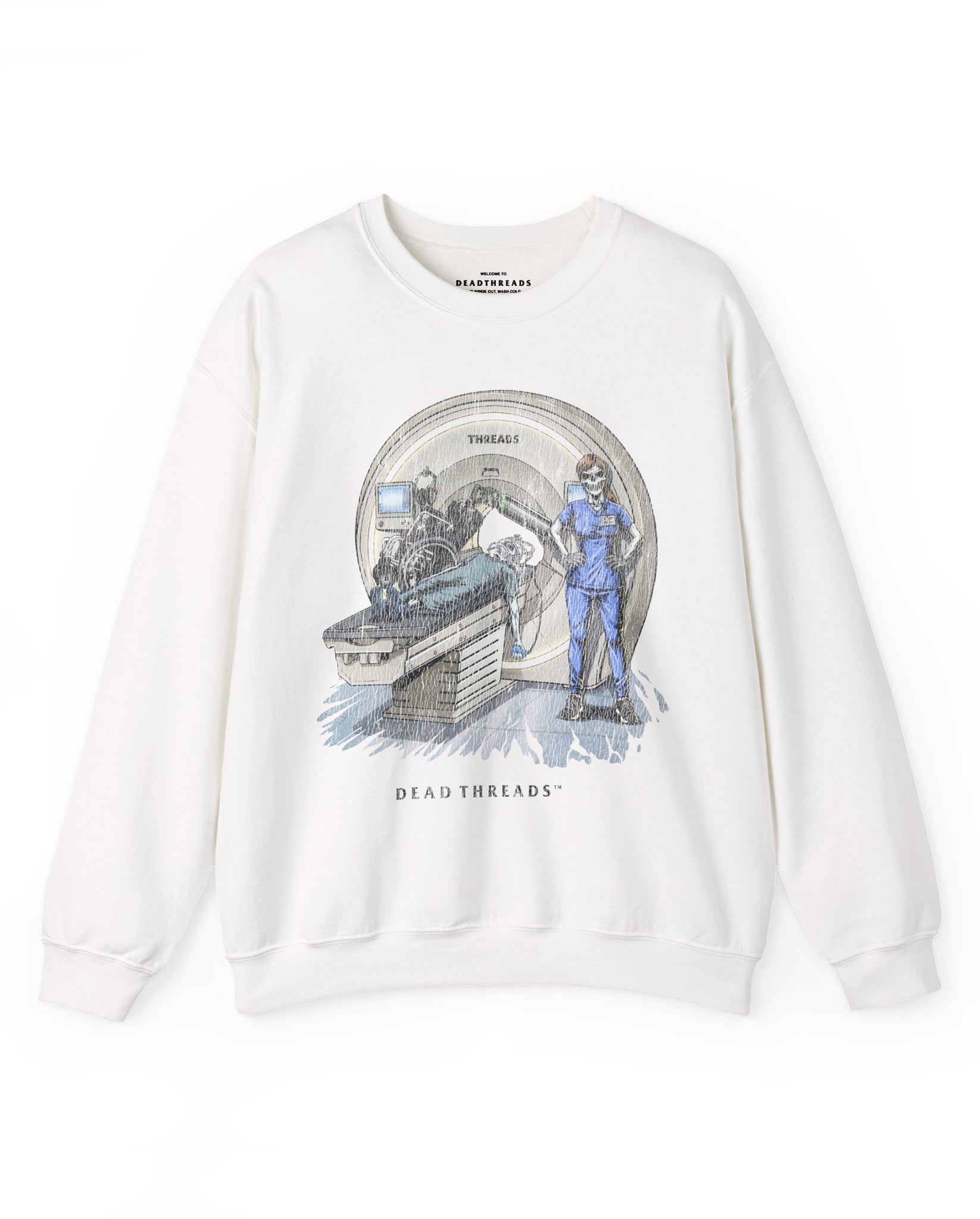 RADIATION REAPER (MRI, FEMALE) CREWNECK SWEATSHIRT – Sweatshirt – Dead Threads Apparel