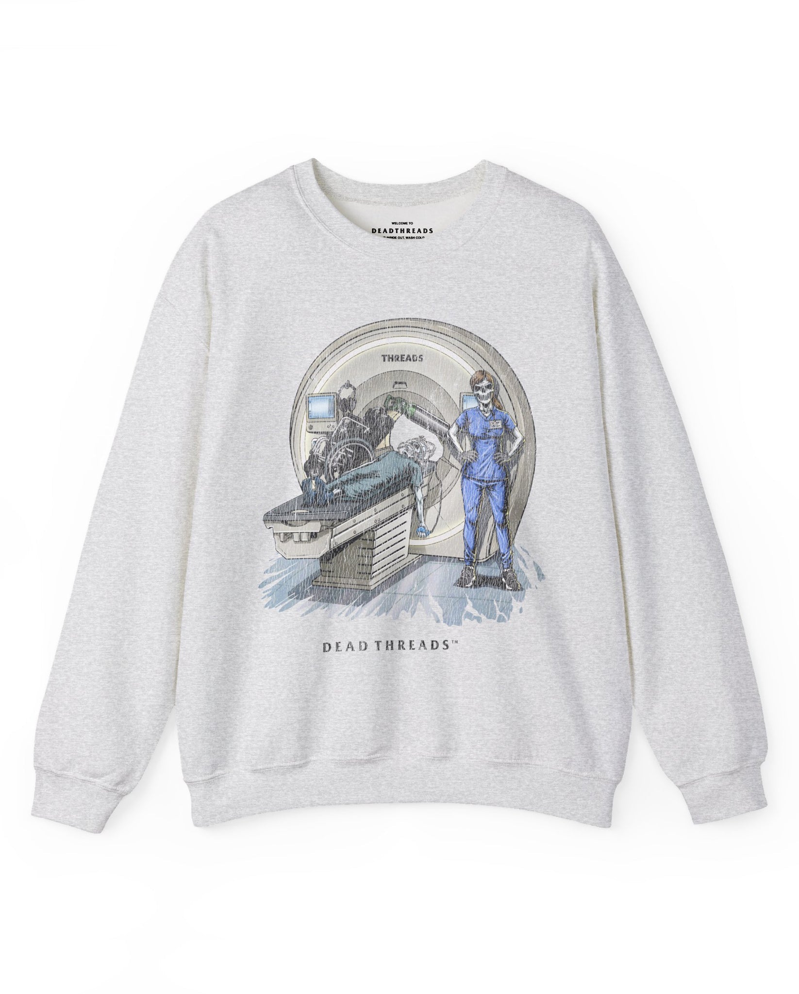 RADIATION REAPER (MRI, FEMALE) CREWNECK SWEATSHIRT – Sweatshirt – Dead Threads Apparel