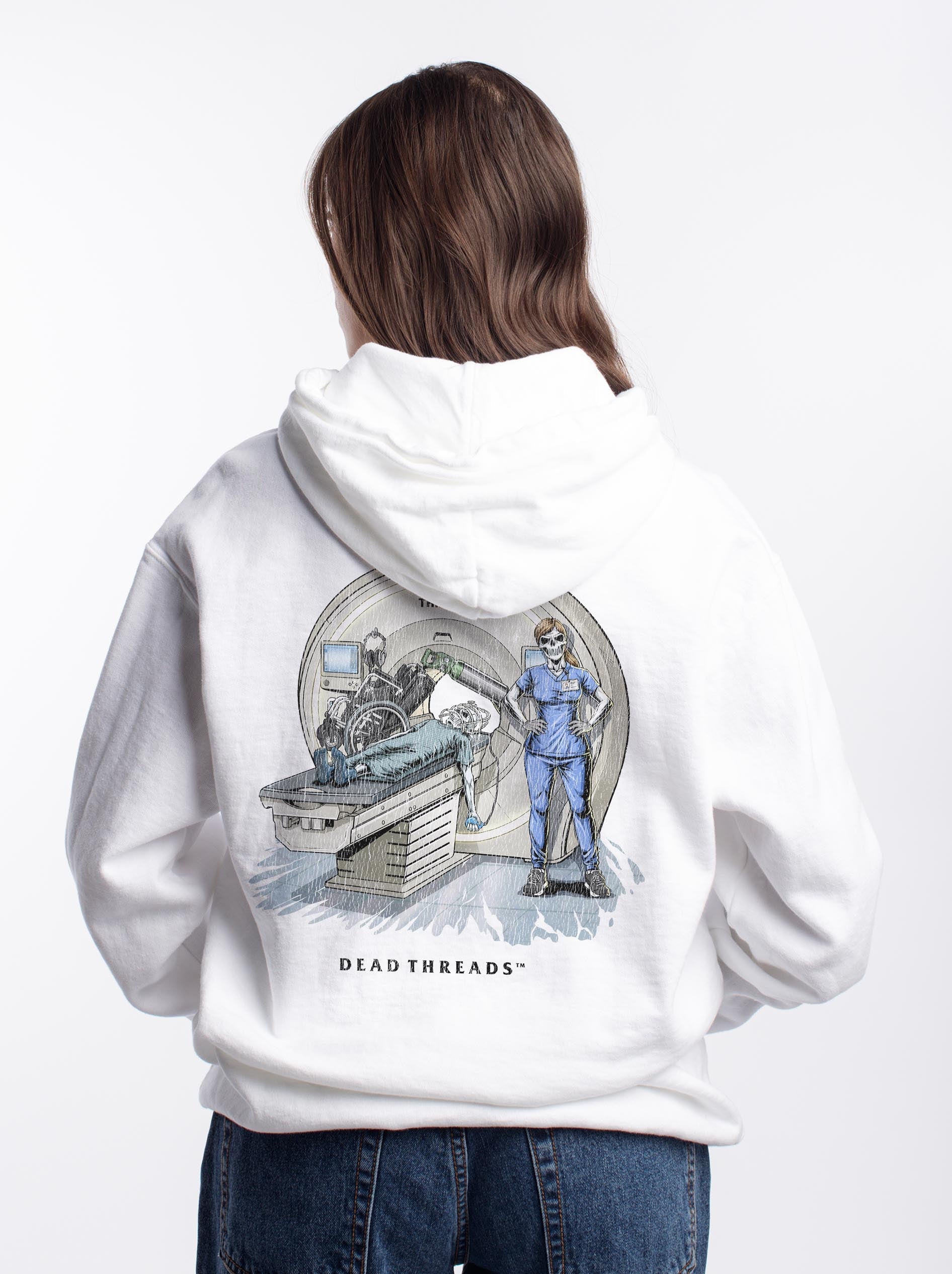 RADIATION REAPER (MRI, FEMALE) - “DT ESSENTIAL" HOODIE – Hoodie – Dead Threads Apparel
