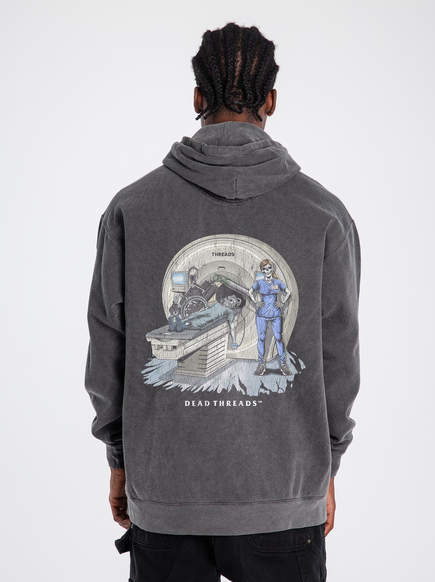 RADIATION REAPER (MRI, FEMALE) - “DT ESSENTIAL" HOODIE – Hoodie – Dead Threads Apparel