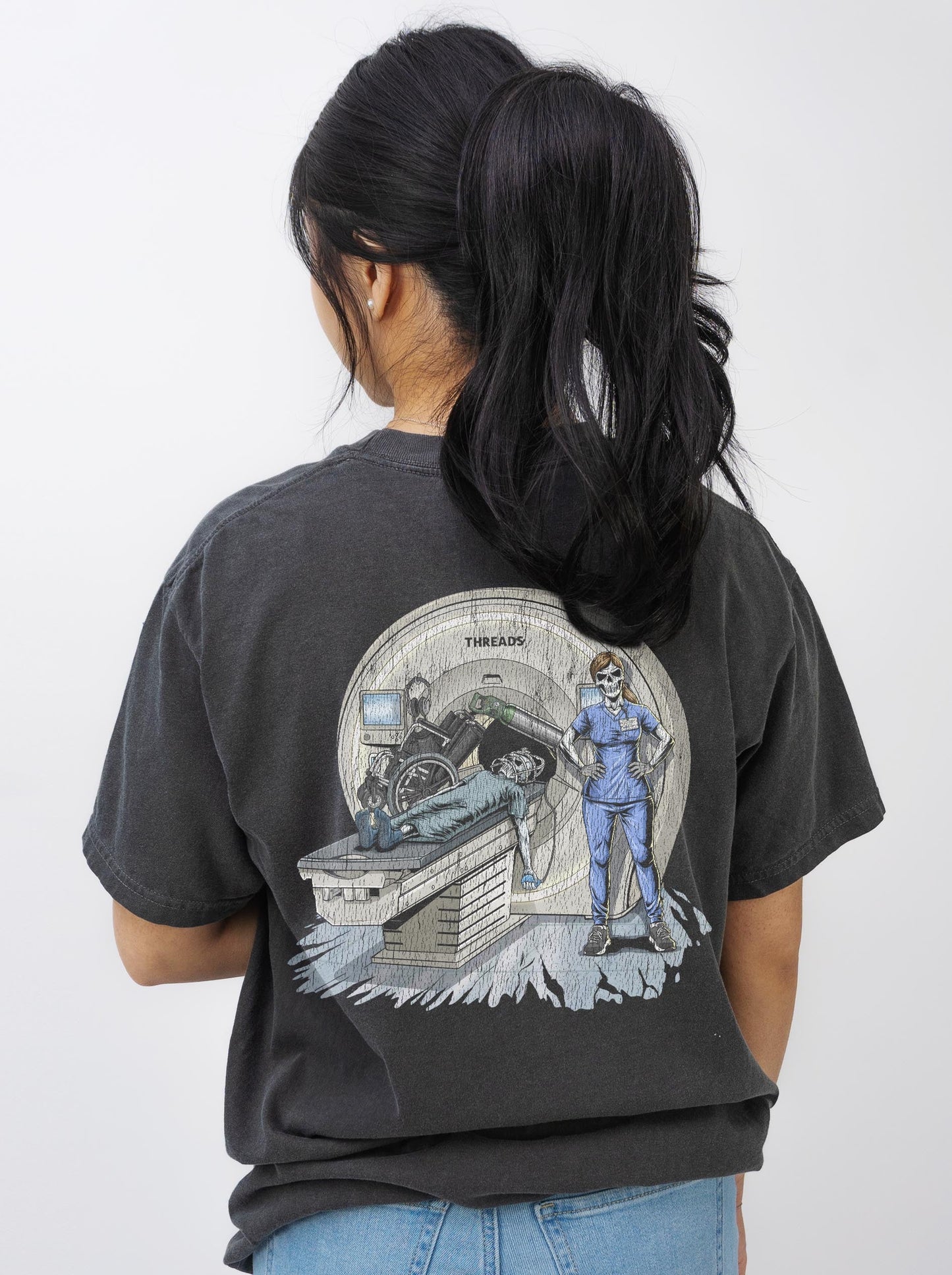 RADIATION REAPER (MRI, FEMALE) - “DT ESSENTIAL" PREMIUM T - SHIRT – T-Shirt – Dead Threads Apparel