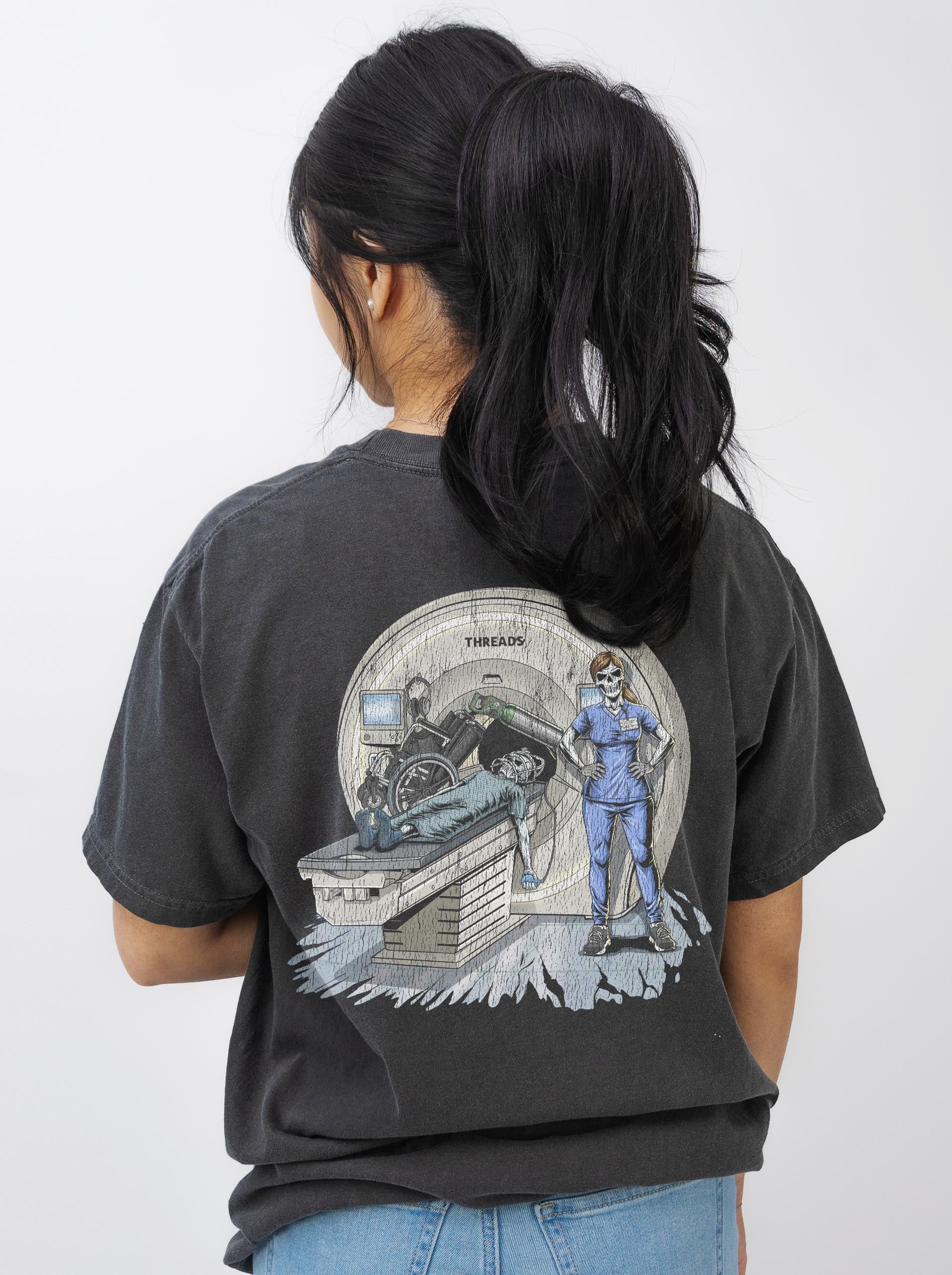 RADIATION REAPER (MRI, FEMALE) - “DT ESSENTIAL" PREMIUM T - SHIRT – T-Shirt – Dead Threads Apparel