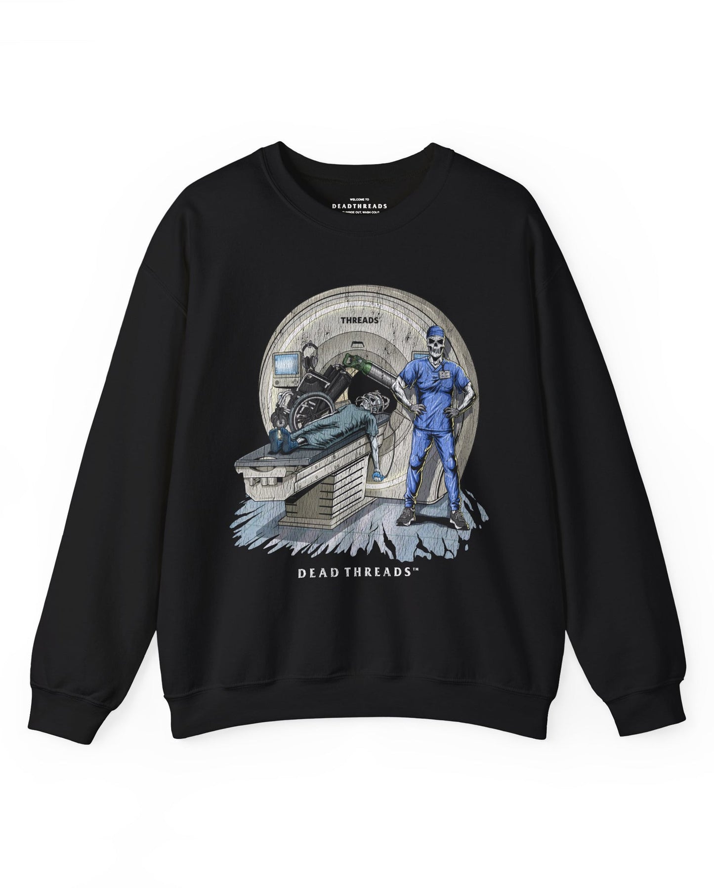 RADIATION REAPER (MRI, MALE) CREWNECK SWEATSHIRT – Sweatshirt – Dead Threads Apparel
