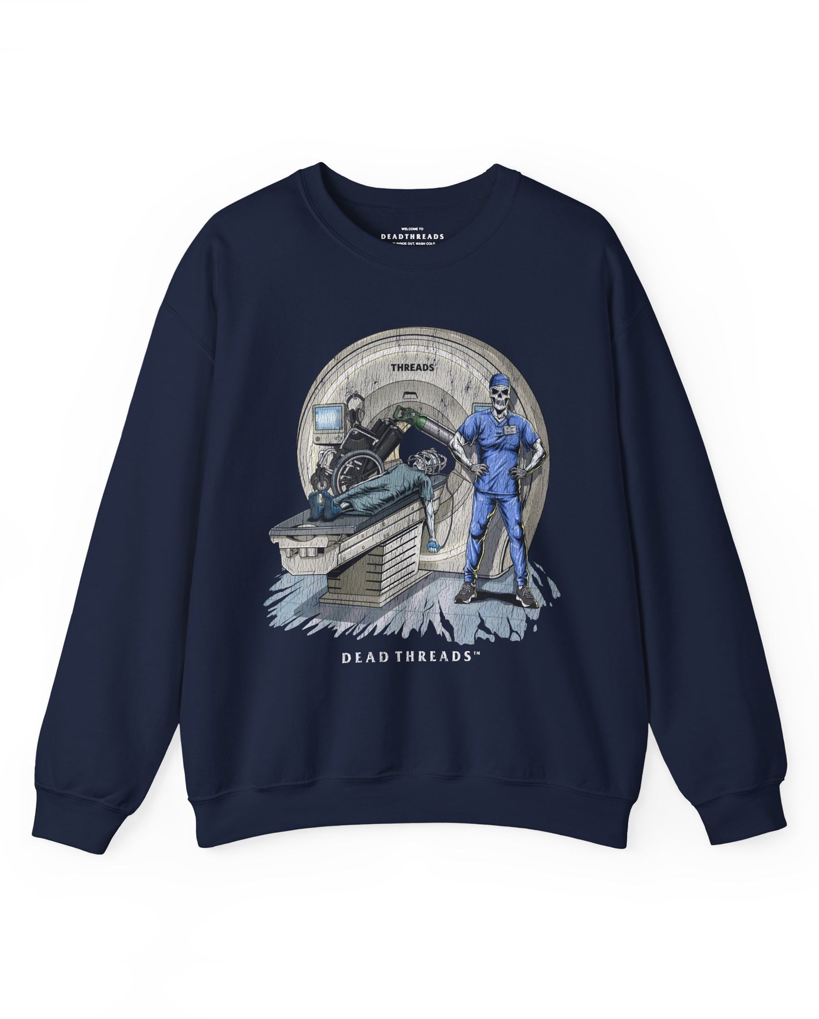 RADIATION REAPER (MRI, MALE) CREWNECK SWEATSHIRT – Sweatshirt – Dead Threads Apparel