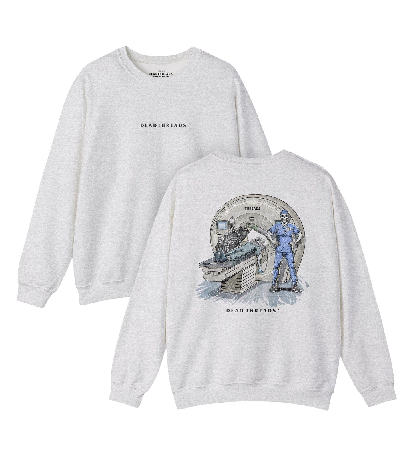 RADIATION REAPER (MRI, MALE) - “DT ESSENTIAL" CREWNECK SWEATSHIRT – Sweatshirt – Dead Threads Apparel