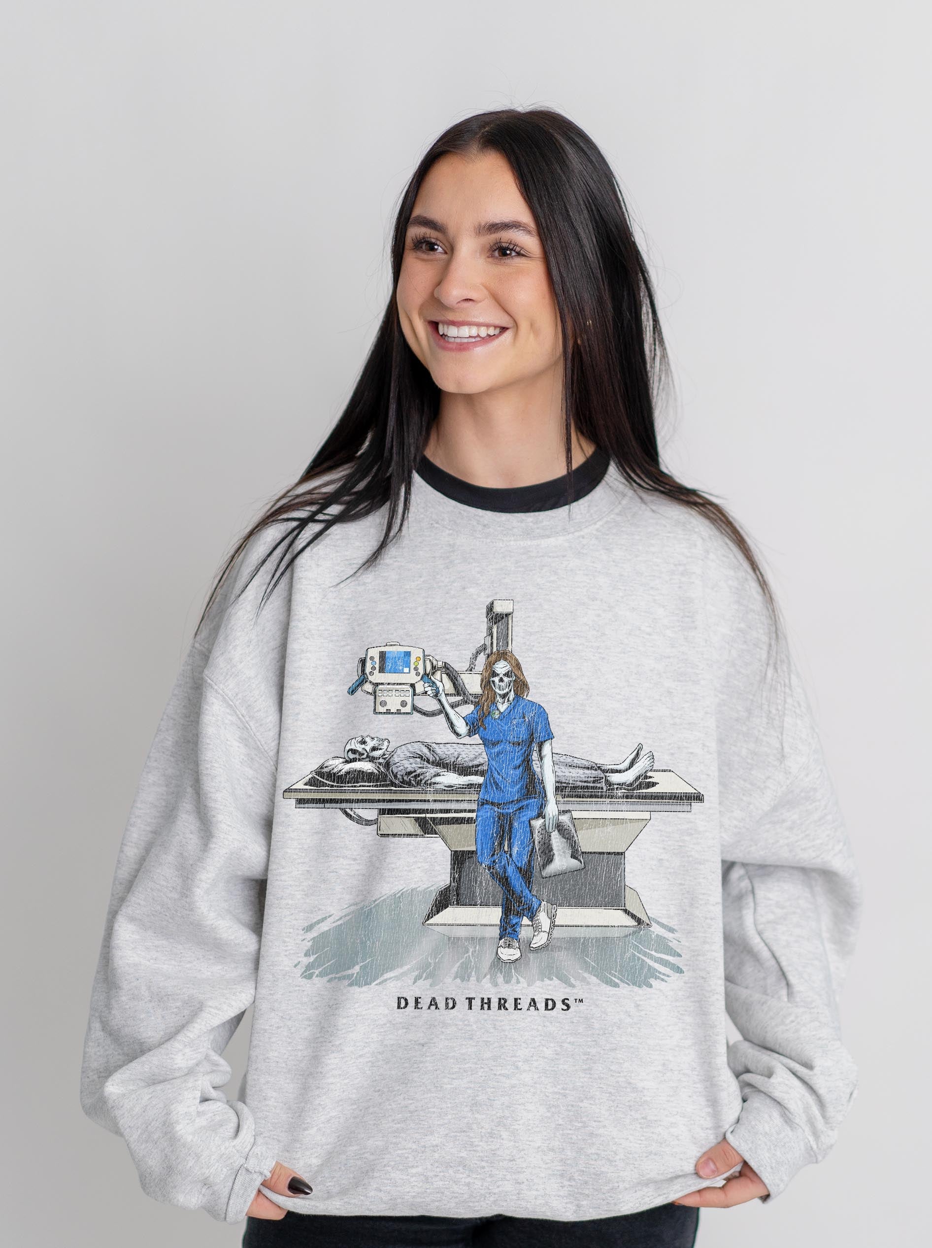 RADIATION REAPER (X - RAY, FEMALE) CREWNECK SWEATSHIRT – Sweatshirt – Dead Threads Apparel