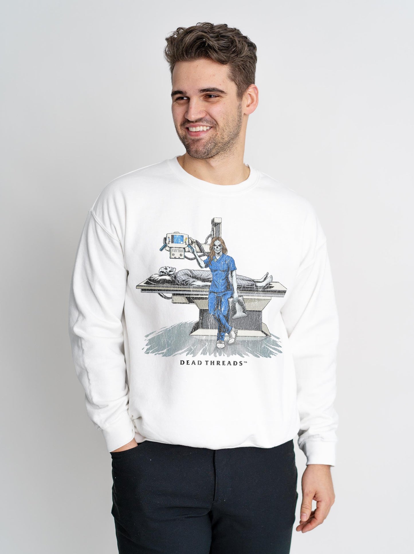 RADIATION REAPER (X - RAY, FEMALE) CREWNECK SWEATSHIRT – Sweatshirt – Dead Threads Apparel