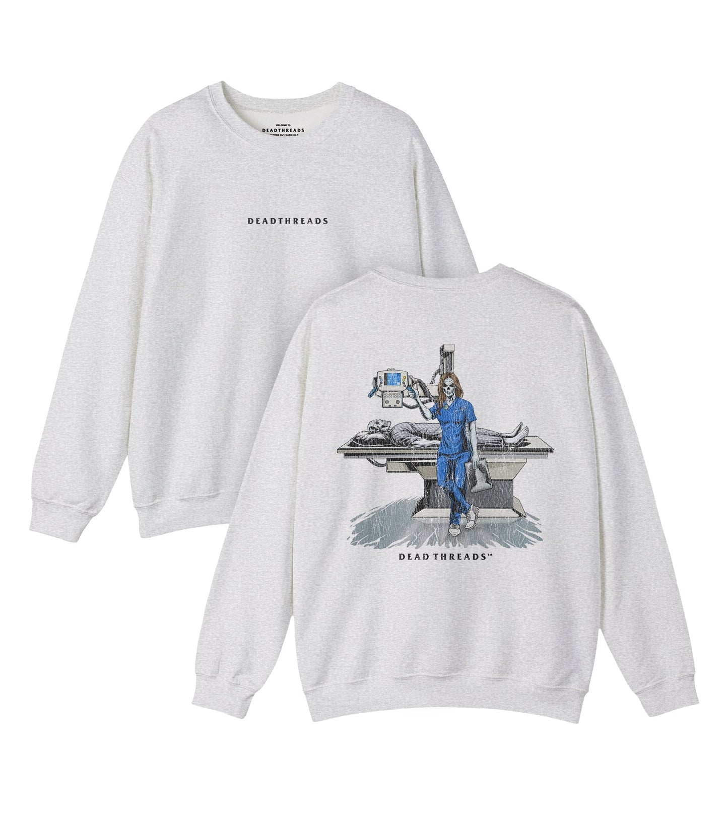 RADIATION REAPER (X - RAY, FEMALE) - “DT ESSENTIAL" CREWNECK SWEATSHIRT – Sweatshirt – Dead Threads Apparel