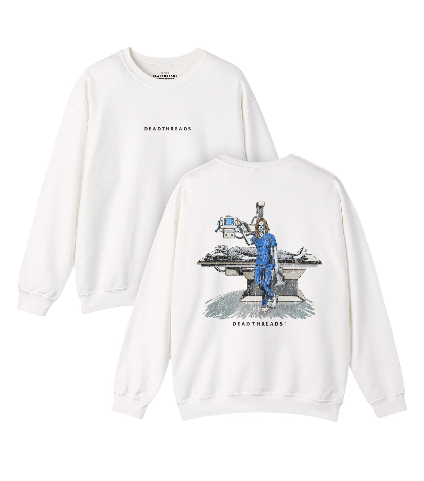 RADIATION REAPER (X - RAY, FEMALE) - “DT ESSENTIAL" CREWNECK SWEATSHIRT – Sweatshirt – Dead Threads Apparel