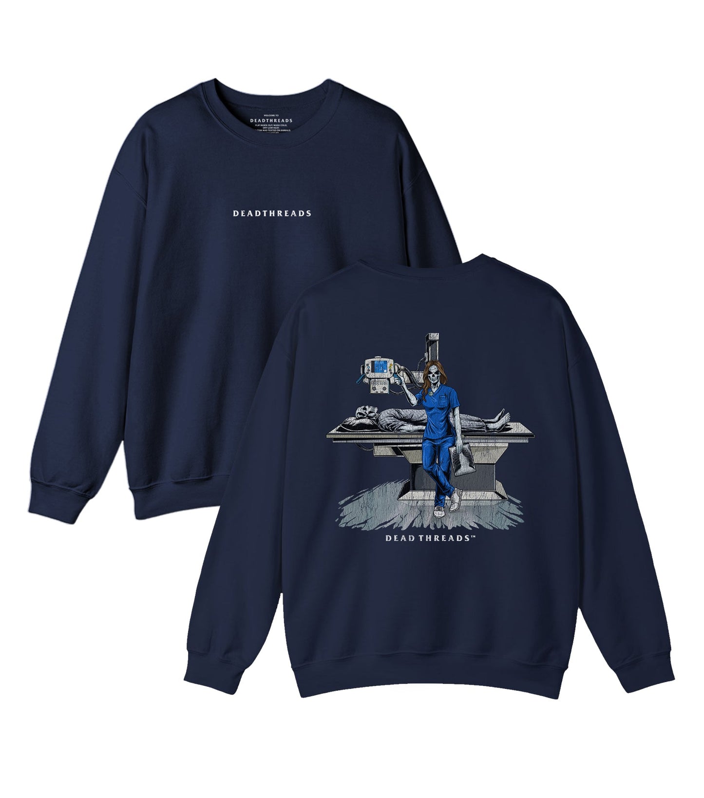RADIATION REAPER (X - RAY, FEMALE) - “DT ESSENTIAL" CREWNECK SWEATSHIRT – Sweatshirt – Dead Threads Apparel