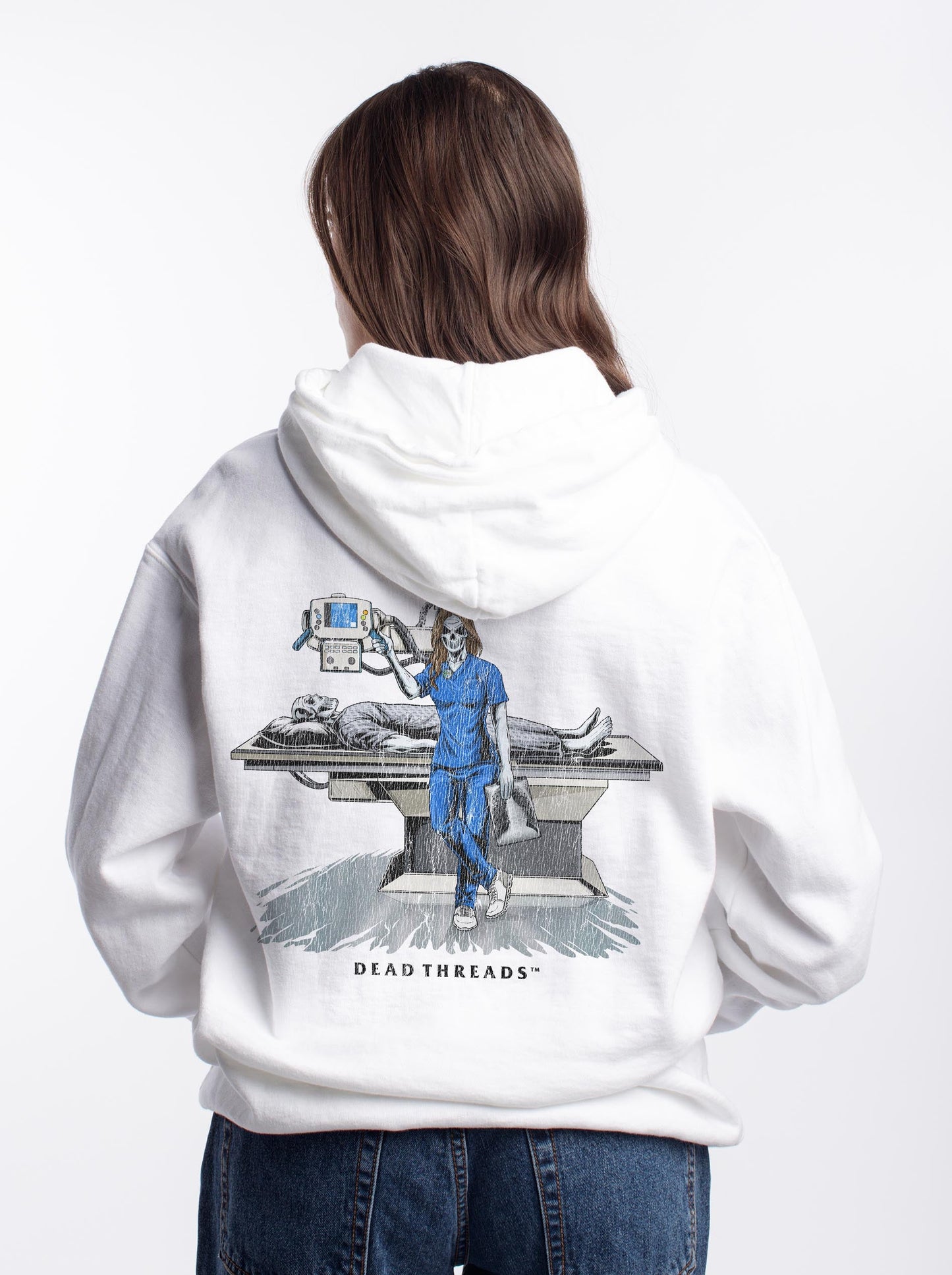 RADIATION REAPER (X - RAY, FEMALE) - “DT ESSENTIAL" HOODIE – Hoodie – Dead Threads Apparel
