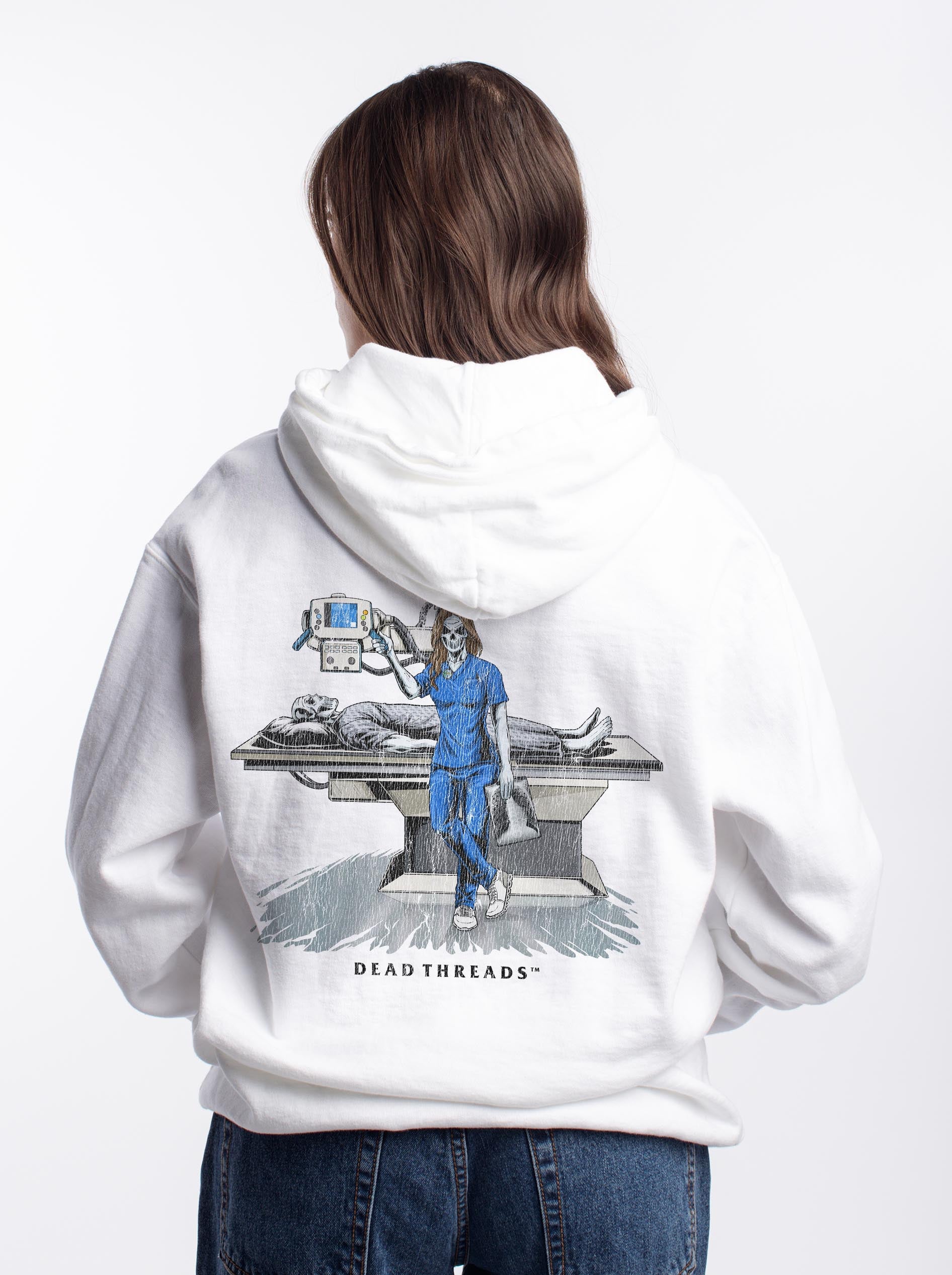 RADIATION REAPER (X - RAY, FEMALE) - “DT ESSENTIAL" HOODIE – Hoodie – Dead Threads Apparel