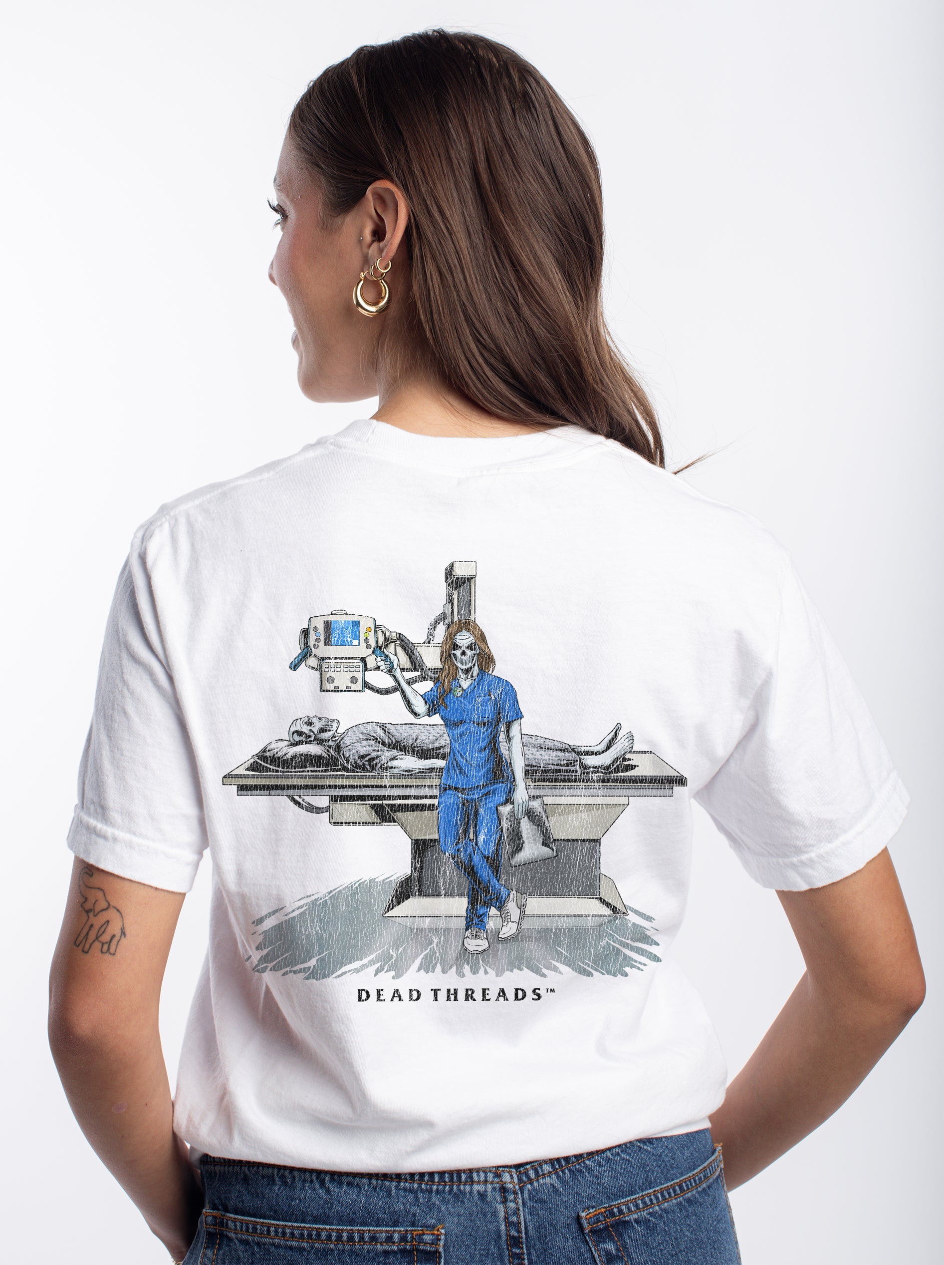 RADIATION REAPER (X - RAY, FEMALE) - “DT ESSENTIAL" PREMIUM T - SHIRT – T-Shirt – Dead Threads Apparel