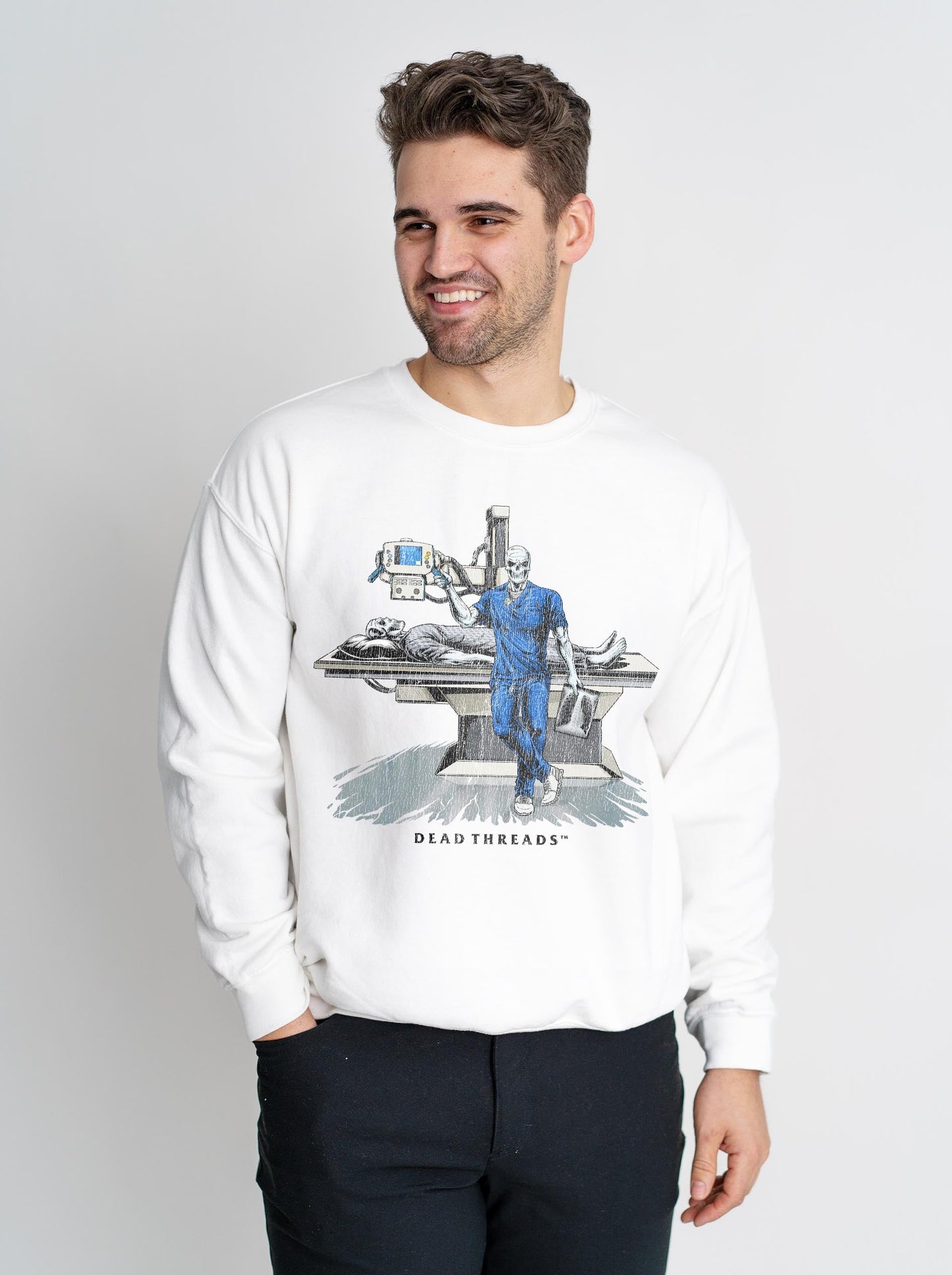RADIATION REAPER (X - RAY, MALE) CREWNECK SWEATSHIRT – Sweatshirt – Dead Threads Apparel