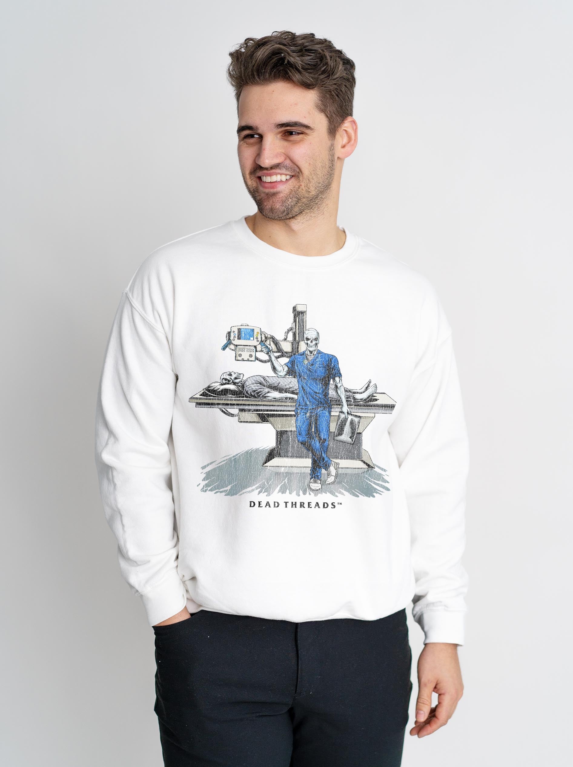 RADIATION REAPER (X - RAY, MALE) CREWNECK SWEATSHIRT – Sweatshirt – Dead Threads Apparel