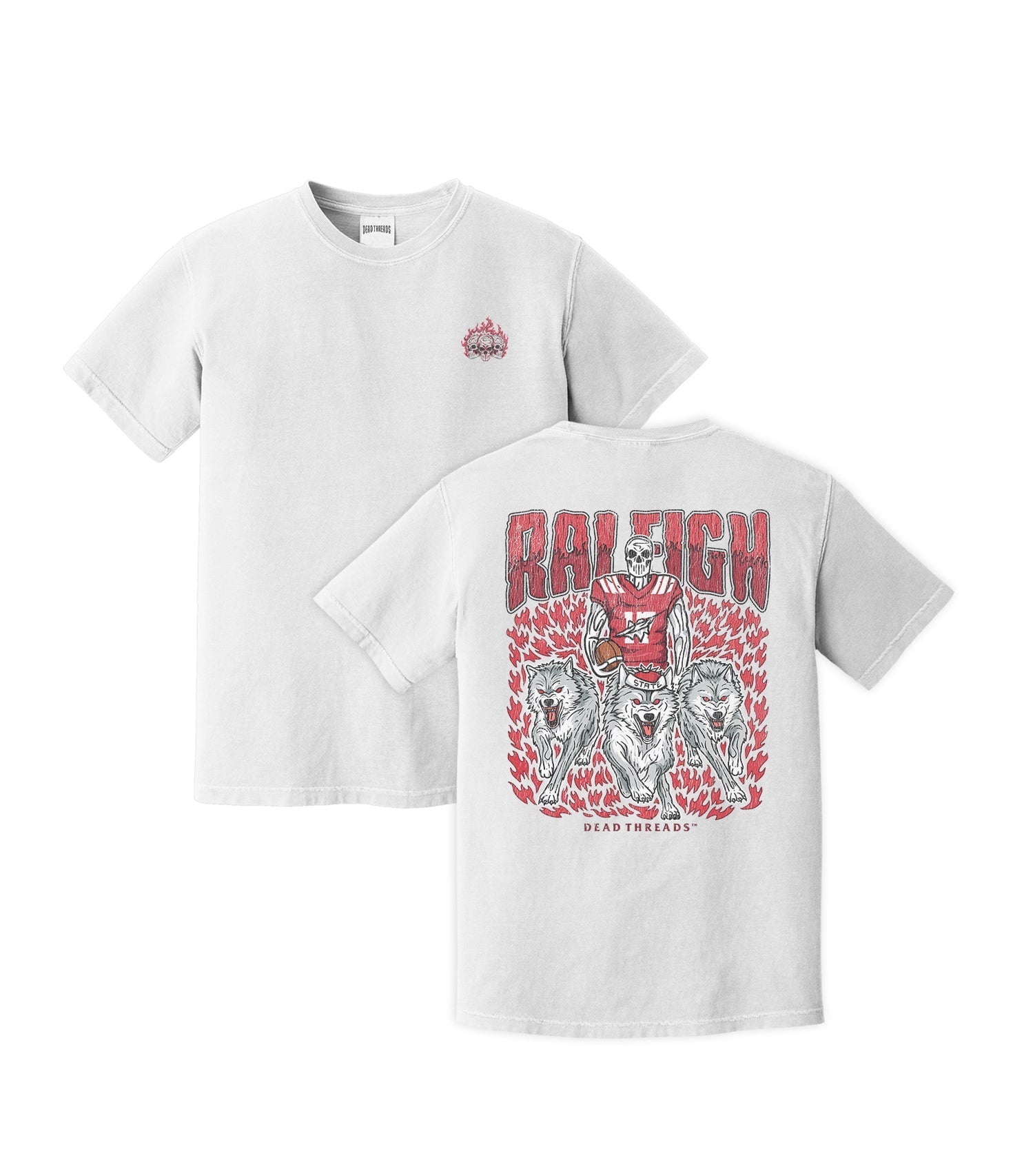 RALEIGH FOOTBALL - “3 SKULL” PREMIUM T - SHIRT – T-Shirt – Dead Threads Apparel