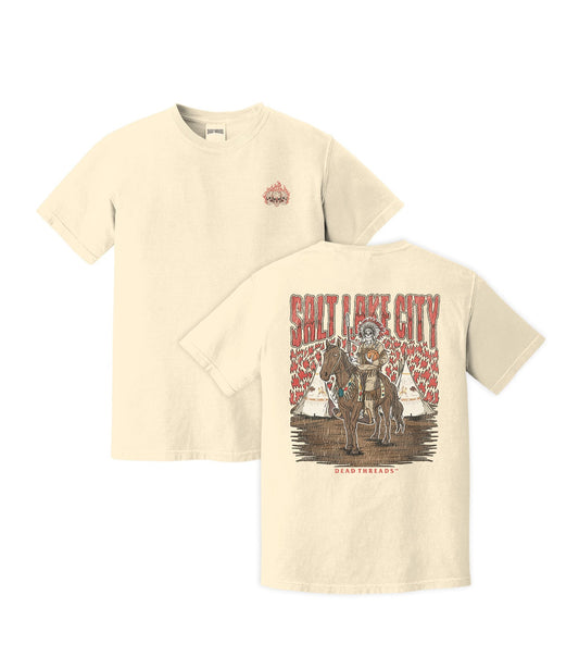 SALT LAKE CITY BASKETBALL - “3 SKULL” PREMIUM T - SHIRT – T-Shirt – Dead Threads Apparel