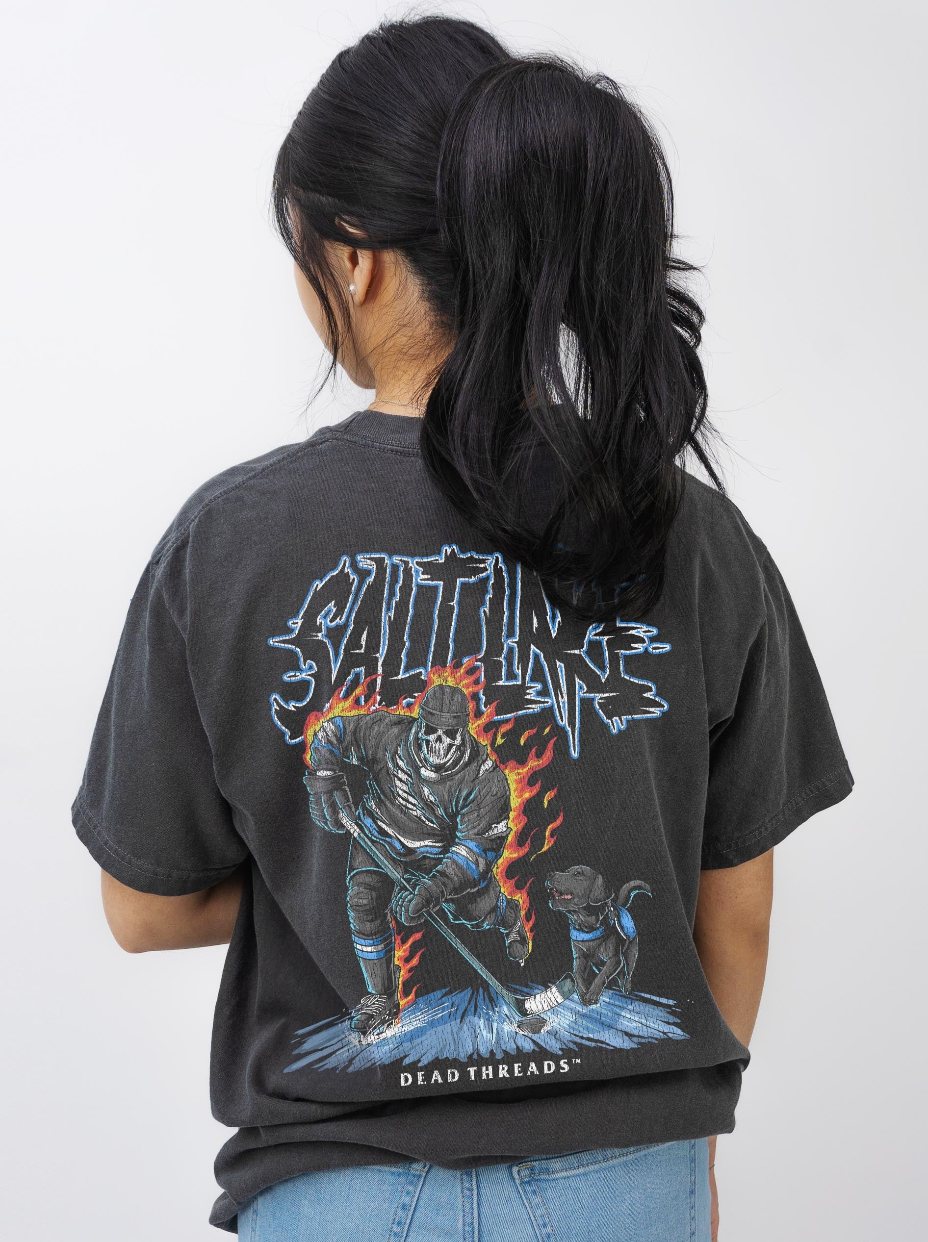 SALT LAKE HOCKEY - “3 SKULL” PREMIUM T - SHIRT – T-Shirt – Dead Threads Apparel