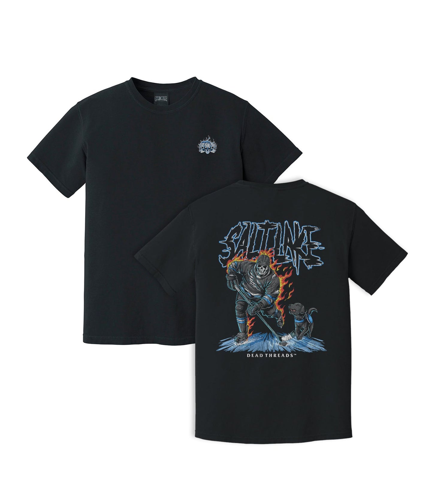 SALT LAKE HOCKEY - “3 SKULL” PREMIUM T - SHIRT – T-Shirt – Dead Threads Apparel