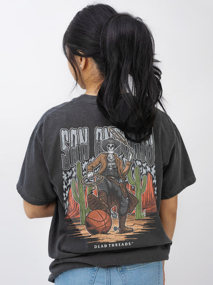 SAN ANTONIO BASKETBALL - “3 SKULL” PREMIUM T - SHIRT – T-Shirt – Dead Threads Apparel