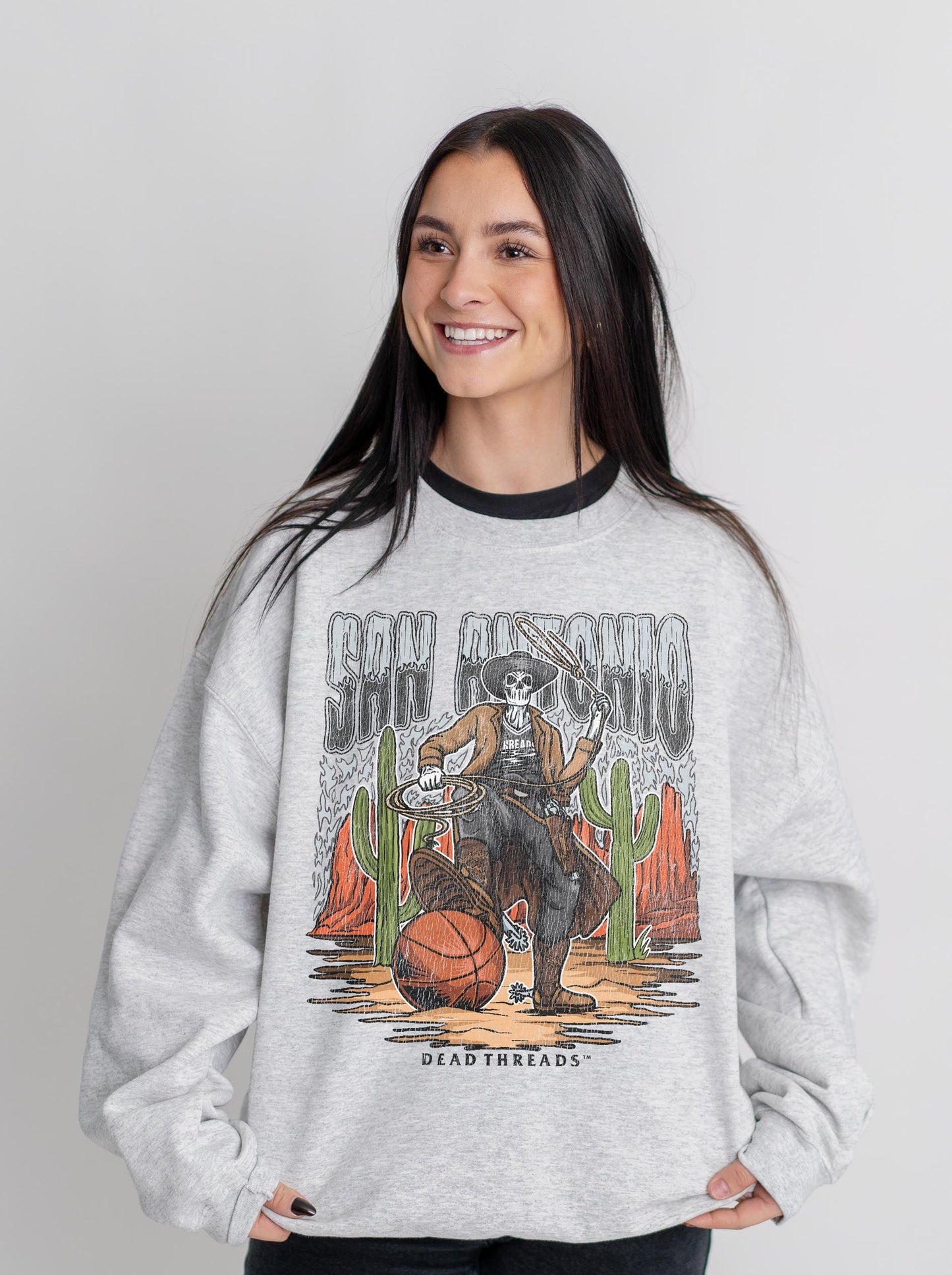SAN ANTONIO BASKETBALL CREWNECK SWEATSHIRT – Sweatshirt – Dead Threads Apparel