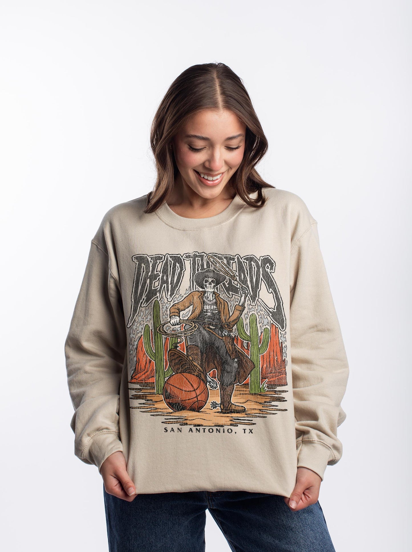 SAN ANTONIO BASKETBALL - CREWNECK SWEATSHIRT – Sweatshirt – Dead Threads Apparel