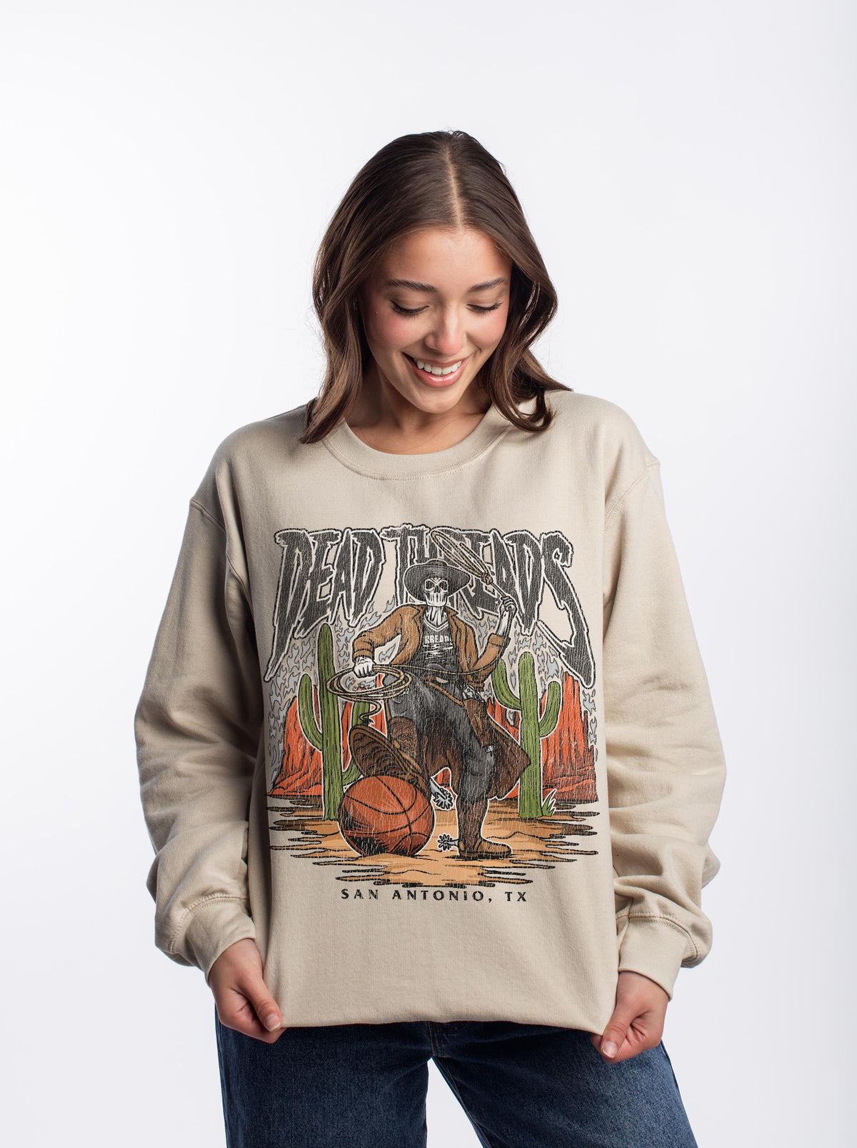 SAN ANTONIO BASKETBALL - CREWNECK SWEATSHIRT – Sweatshirt – Dead Threads Apparel