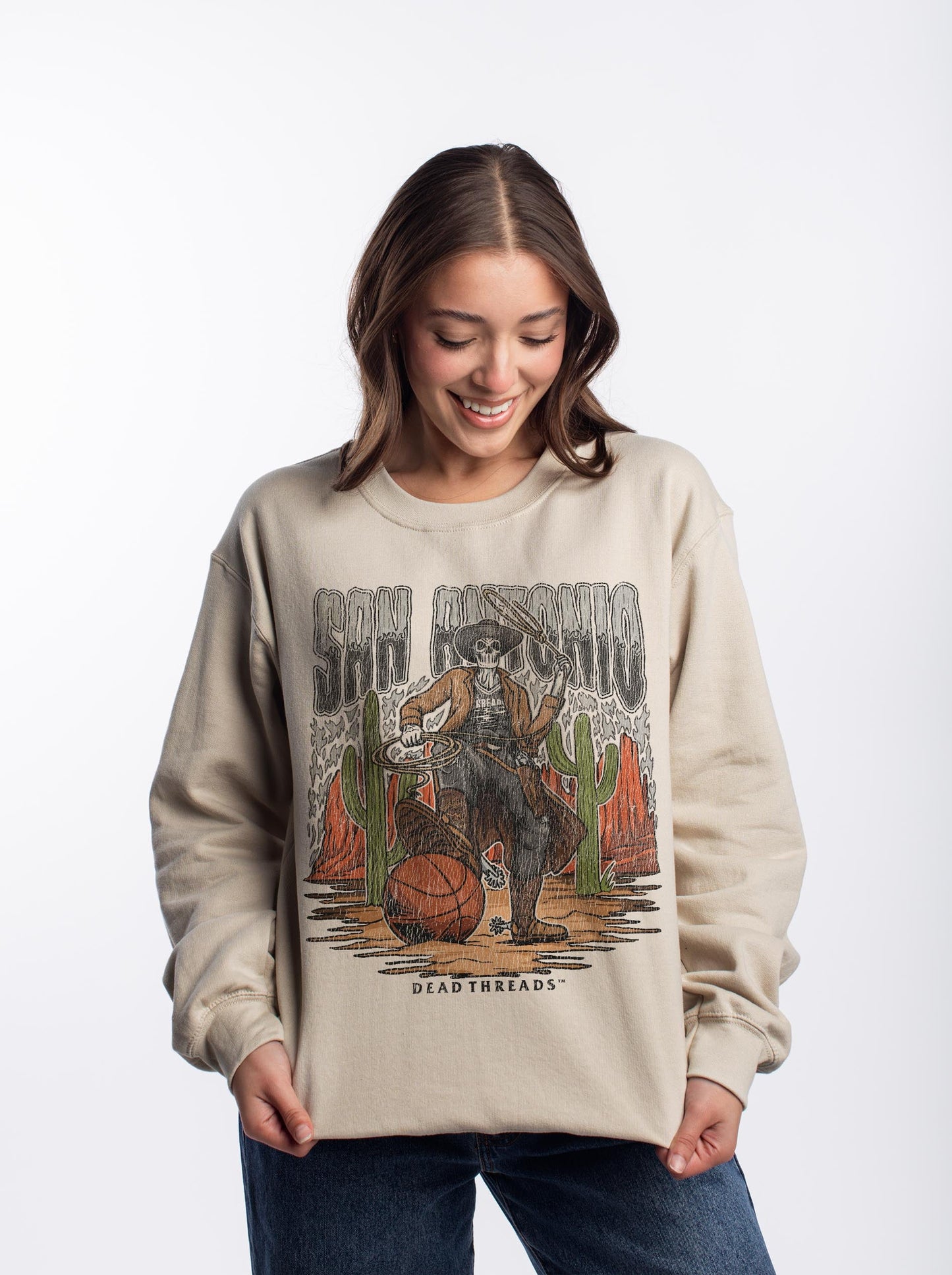 SAN ANTONIO BASKETBALL CREWNECK SWEATSHIRT – Sweatshirt – Dead Threads Apparel