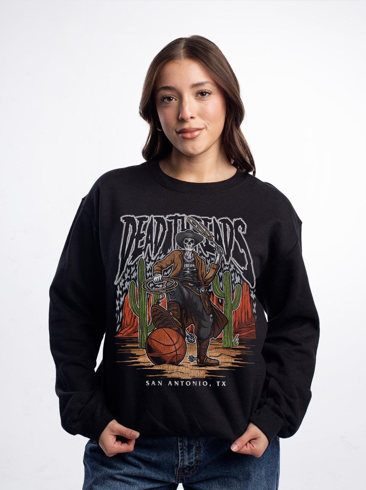 SAN ANTONIO BASKETBALL - CREWNECK SWEATSHIRT – Sweatshirt – Dead Threads Apparel