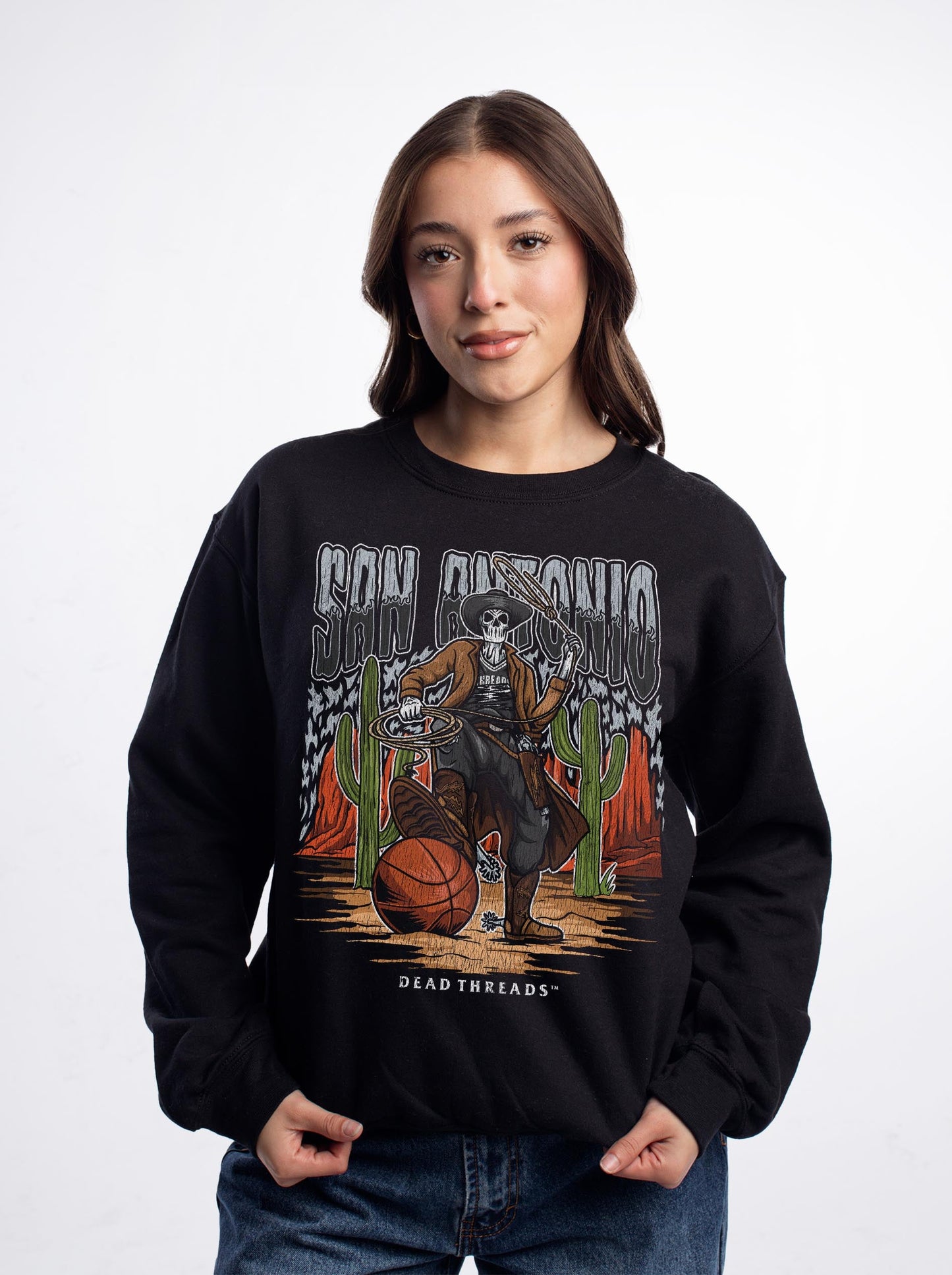 SAN ANTONIO BASKETBALL CREWNECK SWEATSHIRT – Sweatshirt – Dead Threads Apparel